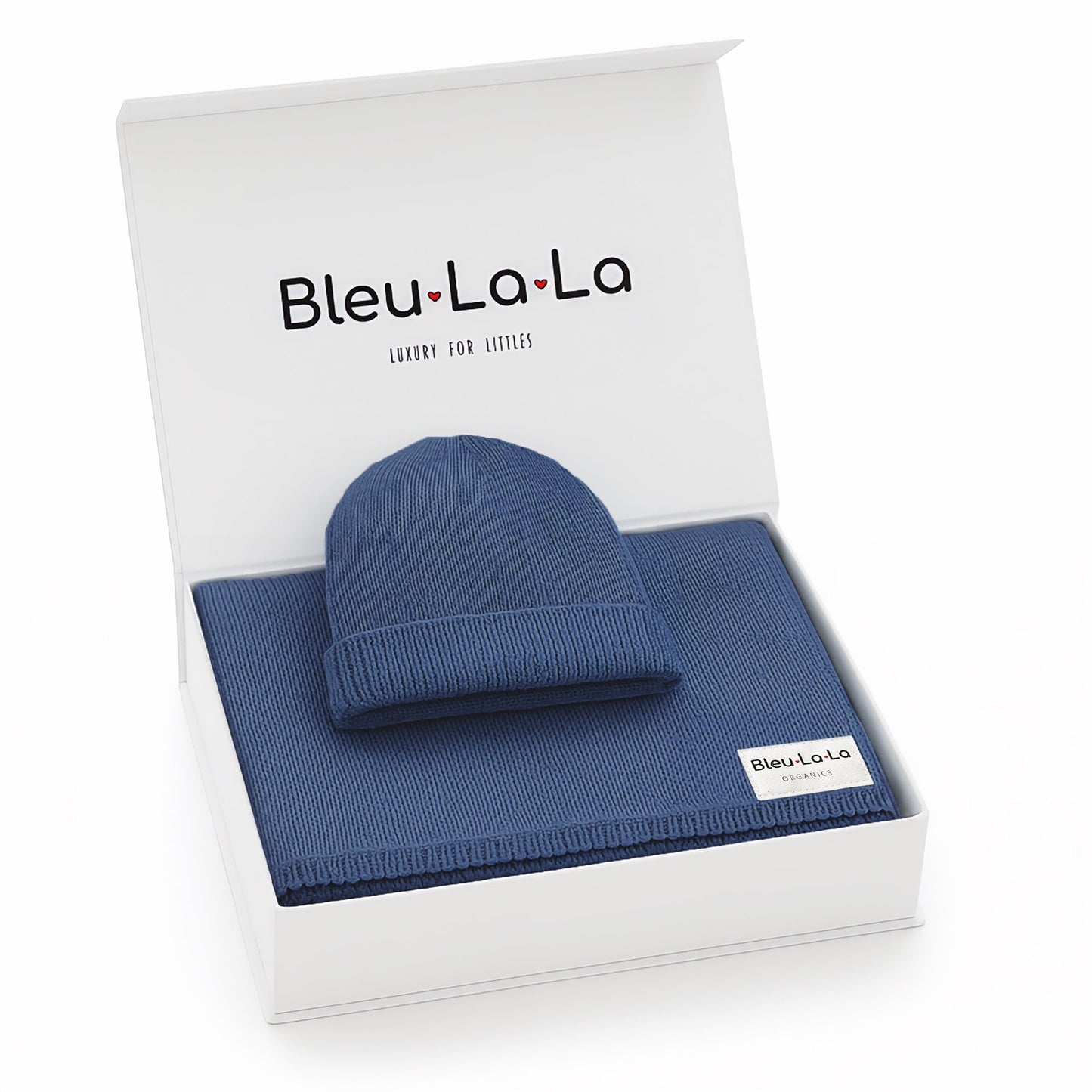 Luxe Collection 100 Percent Organic Cotton Luxury Knit Baby Blanket Bleu La La