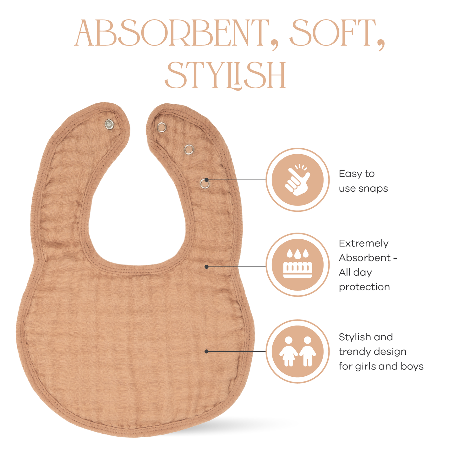 Comfy Cubs Muslin Bibs In Caramel Absorbent Baby Drool Comfy Cubs Everetts Place: Online Boutique
