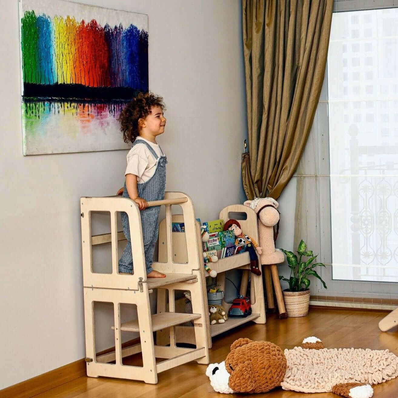 2in1 Montessori Learning Tower and Desk for Kids at Home Kidodido Everetts Place: Online Boutique