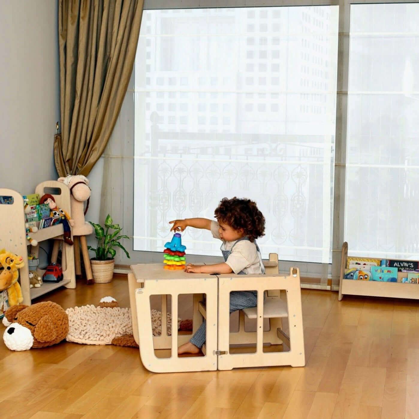 2in1 Montessori Learning Tower and Desk for Kids at Home Kidodido Everetts Place: Online Boutique