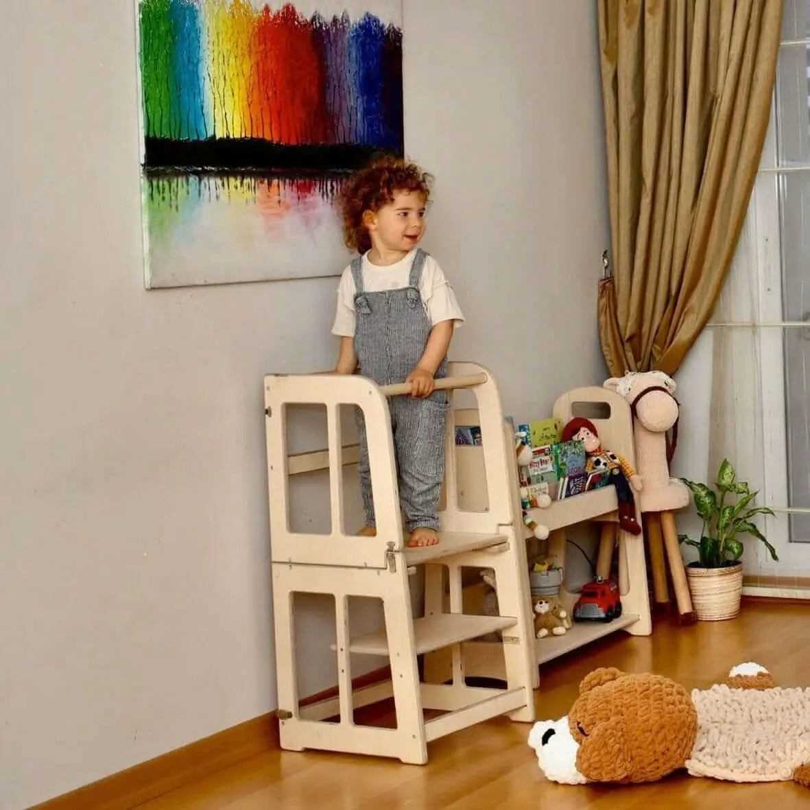 2in1 Montessori Learning Tower and Desk for Kids at Home Kidodido Everetts Place: Online Boutique