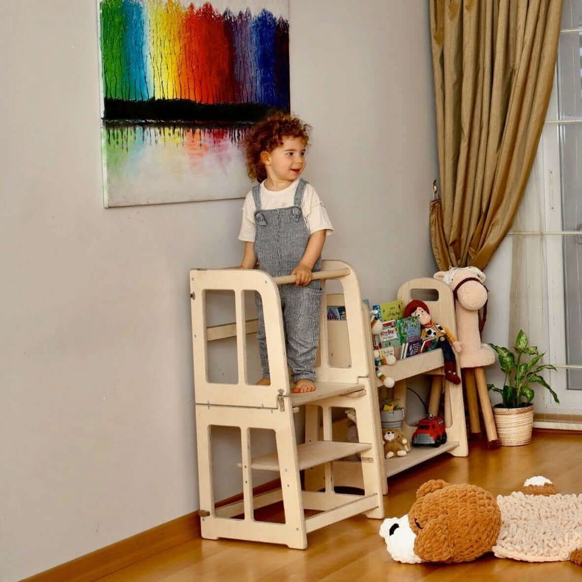 2in1 Montessori Learning Tower and Desk for Kids at Home Kidodido Everetts Place: Online Boutique