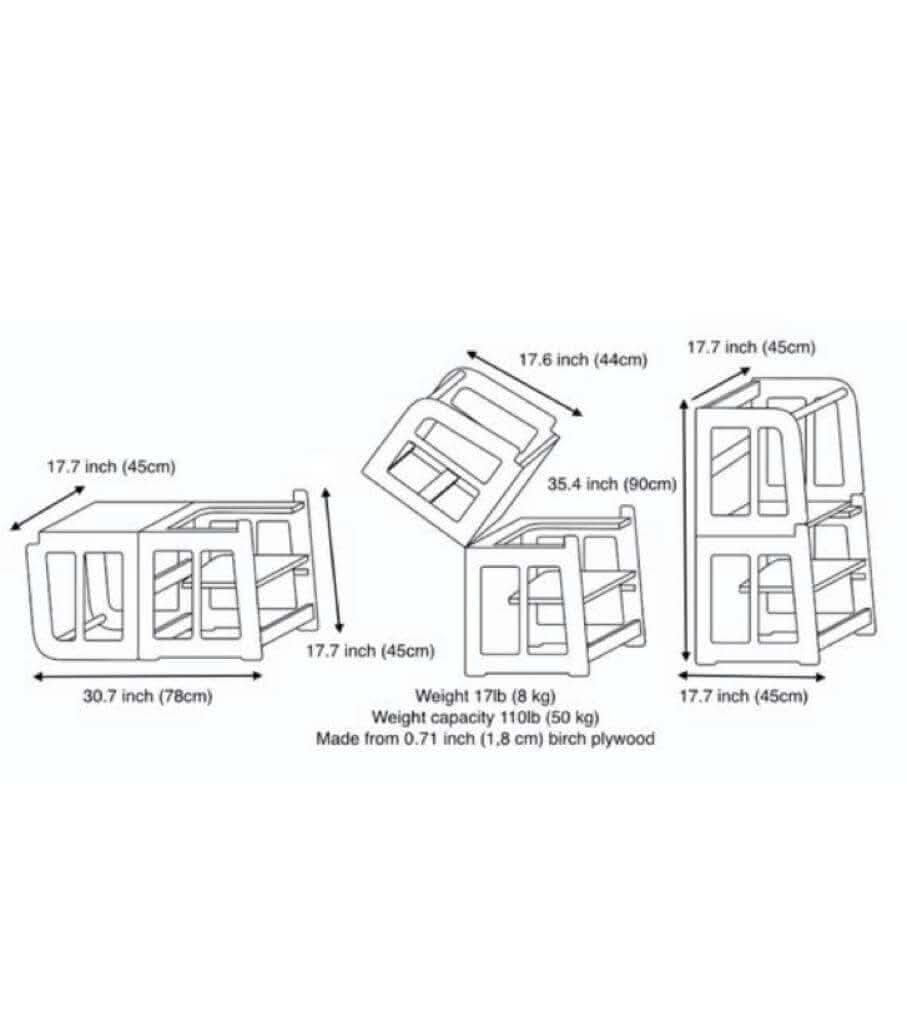 2in1 Montessori Learning Tower and Desk for Kids at Home Kidodido Everetts Place: Online Boutique
