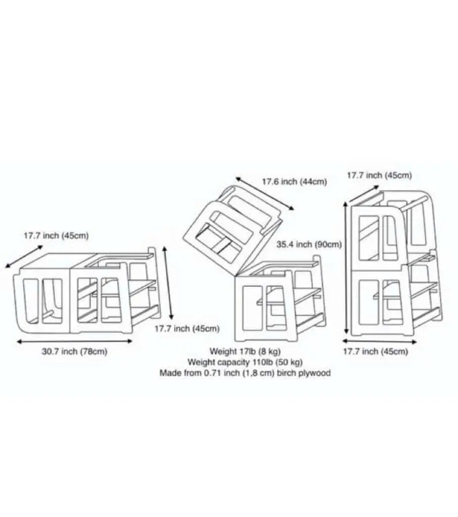 2in1 Montessori Learning Tower and Desk for Kids at Home Kidodido Everetts Place: Online Boutique