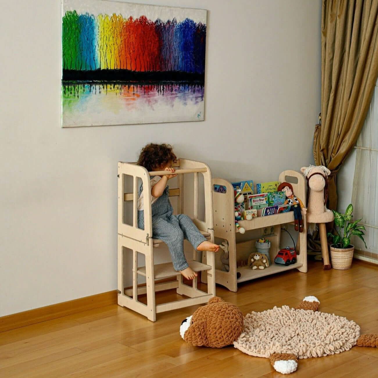 2in1 Montessori Learning Tower and Desk for Kids at Home Kidodido Everetts Place: Online Boutique