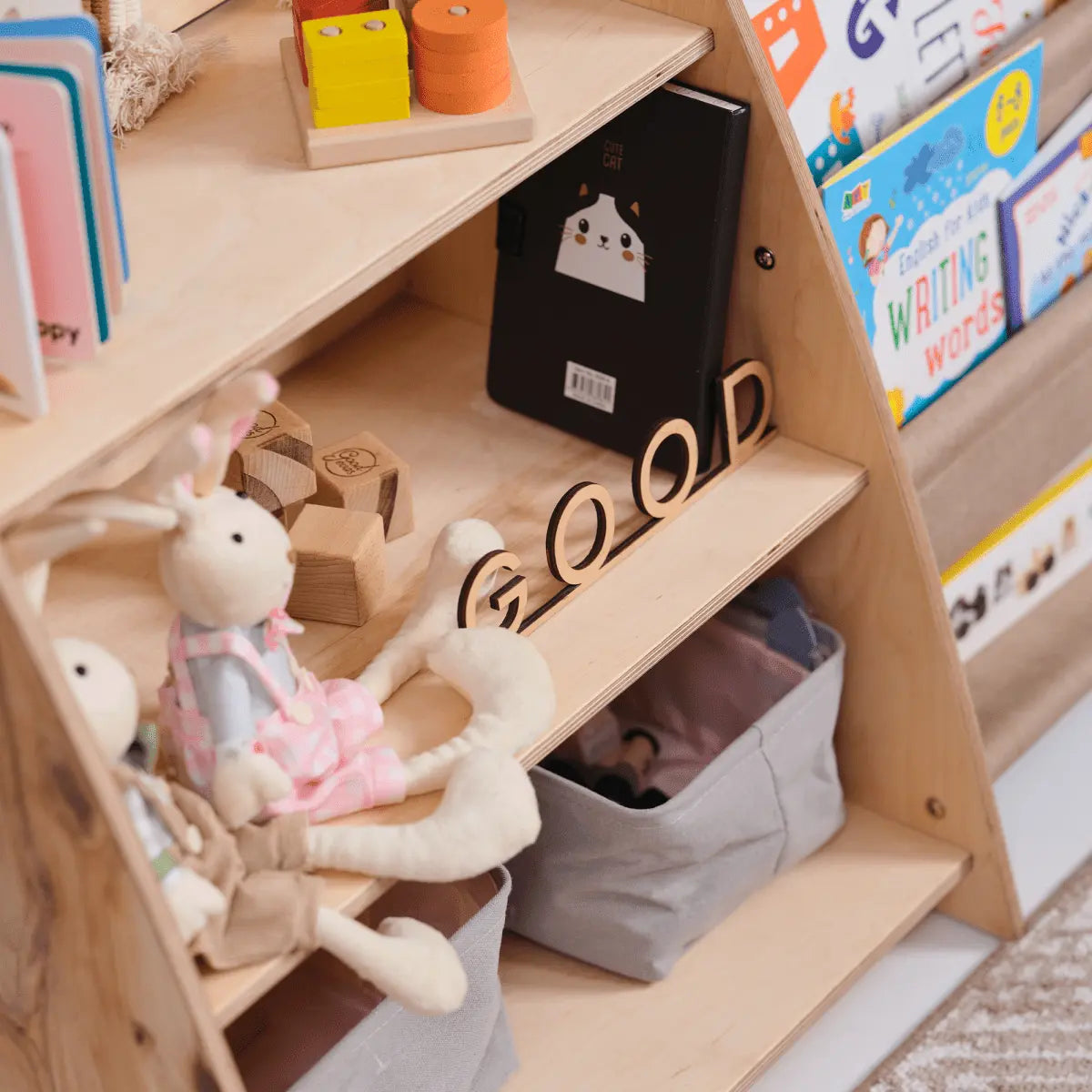 2in1 Montessori Shelf For Books And Toys Goodevas Everetts Place: Online Boutique