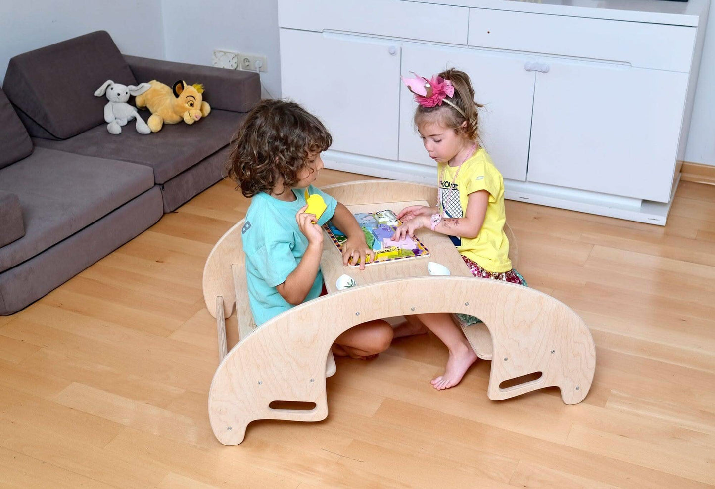 2 In 1 Montessori Wooden Seesaw Table Chair Set Kidodido Kidodido Everetts Place: Online Boutique