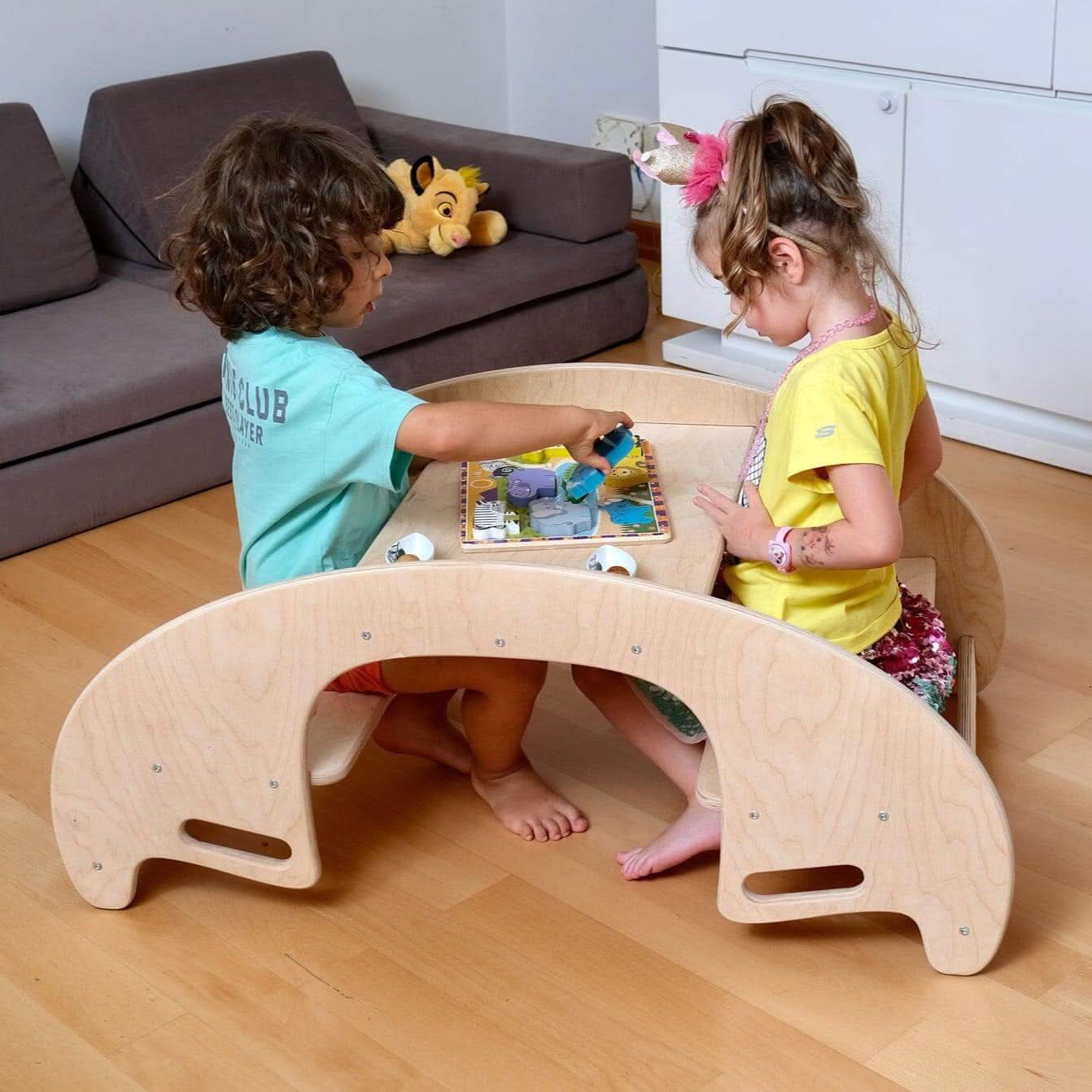 2 In 1 Montessori Wooden Seesaw Table Chair Set Kidodido Kidodido Everetts Place: Online Boutique