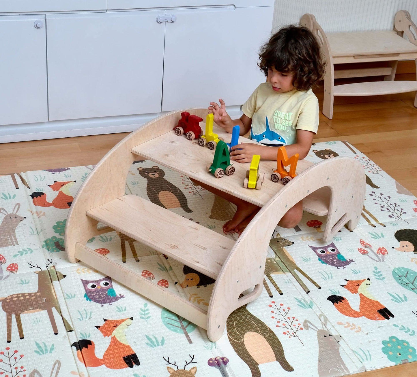 2 In 1 Montessori Wooden Seesaw Table Chair Set Kidodido Kidodido Everetts Place: Online Boutique