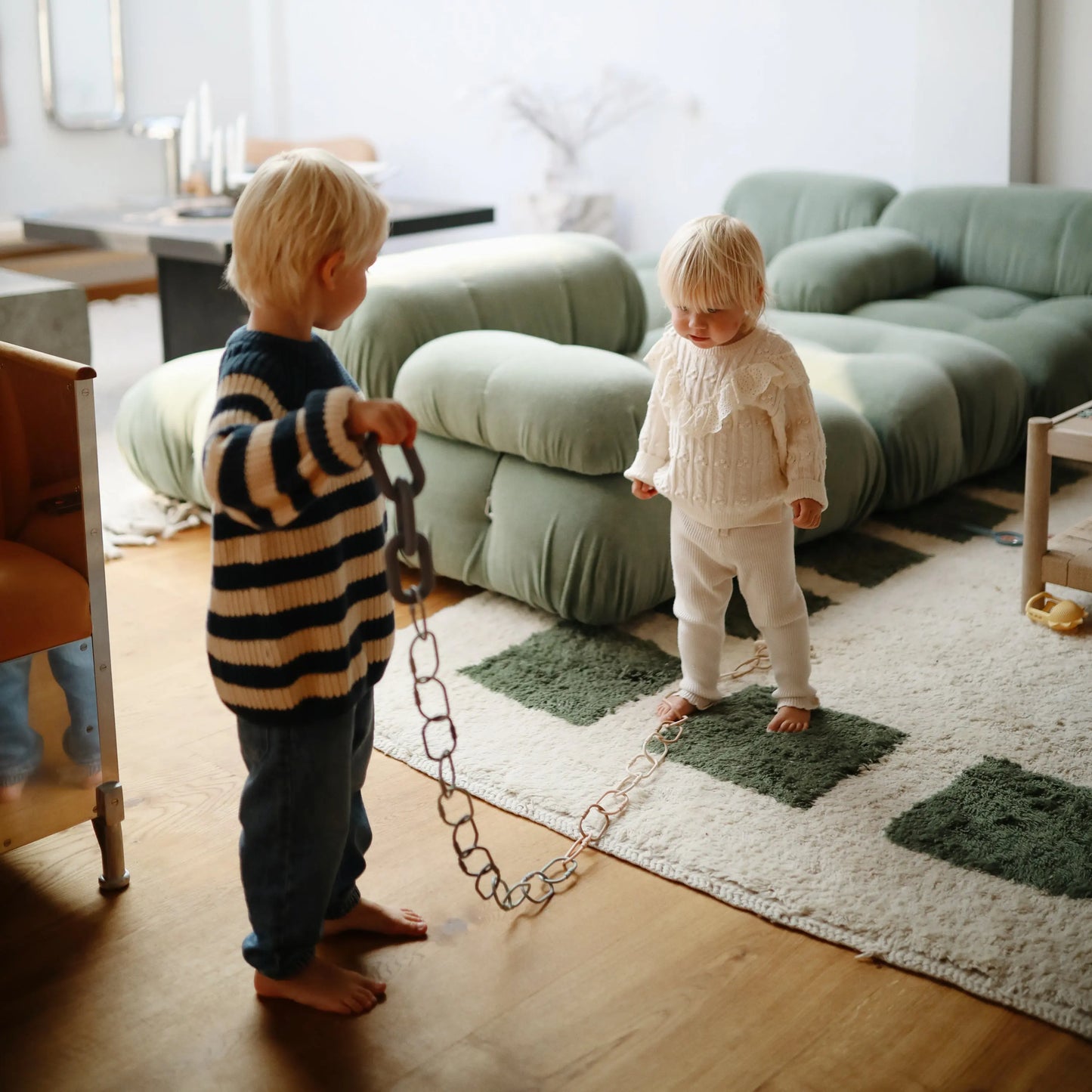 Chain Link Rings for Strollers and Car Seats Durable Plastic Toy Attachments Mushie