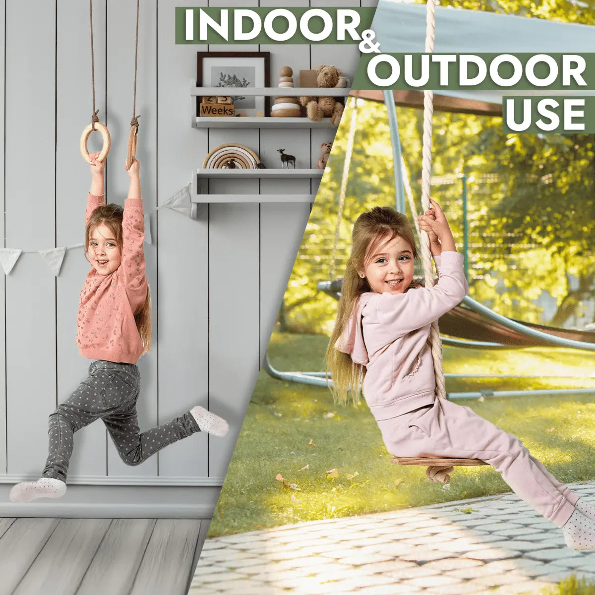 3 In 1 Swing And Climbing Set With Rope Ladder Gym Rings And Disc Swing Goodevas Everetts Place: Online Boutique