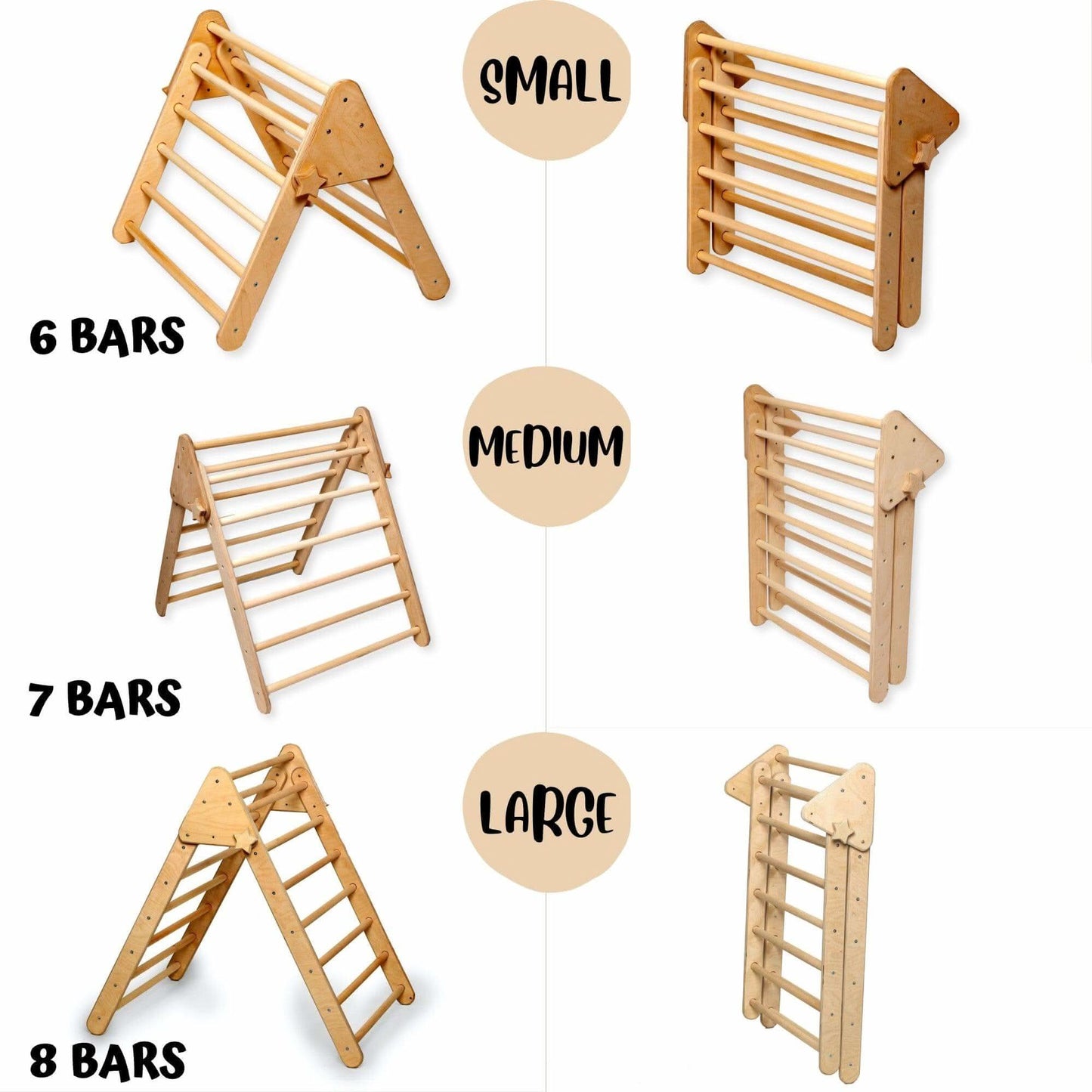 3 Size Montessori Triangle Climber Set Indoor Playground Kidodido Everetts Place: Online Boutique