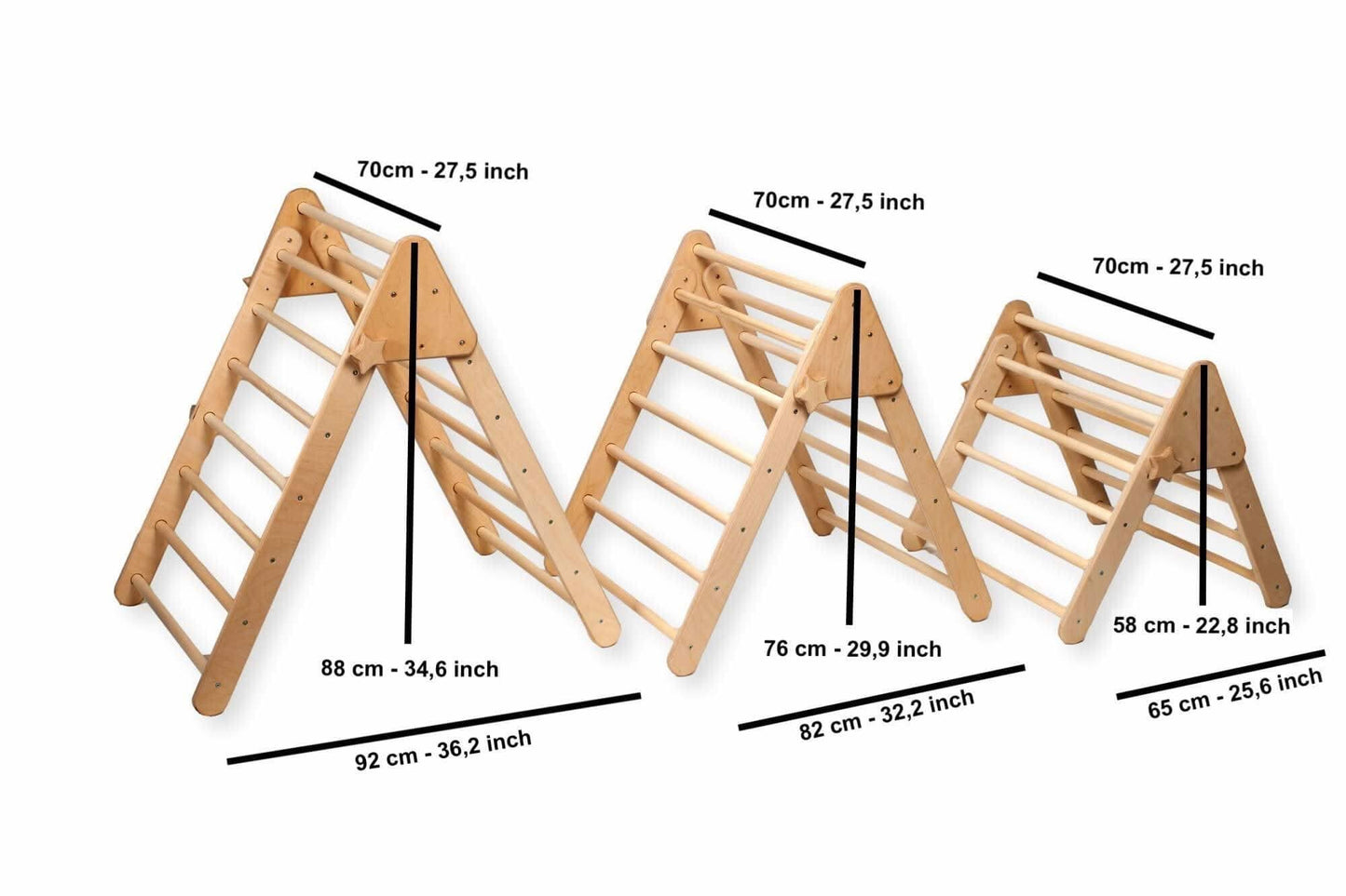 3 Size Montessori Triangle Climber Set Indoor Playground Kidodido Everetts Place: Online Boutique
