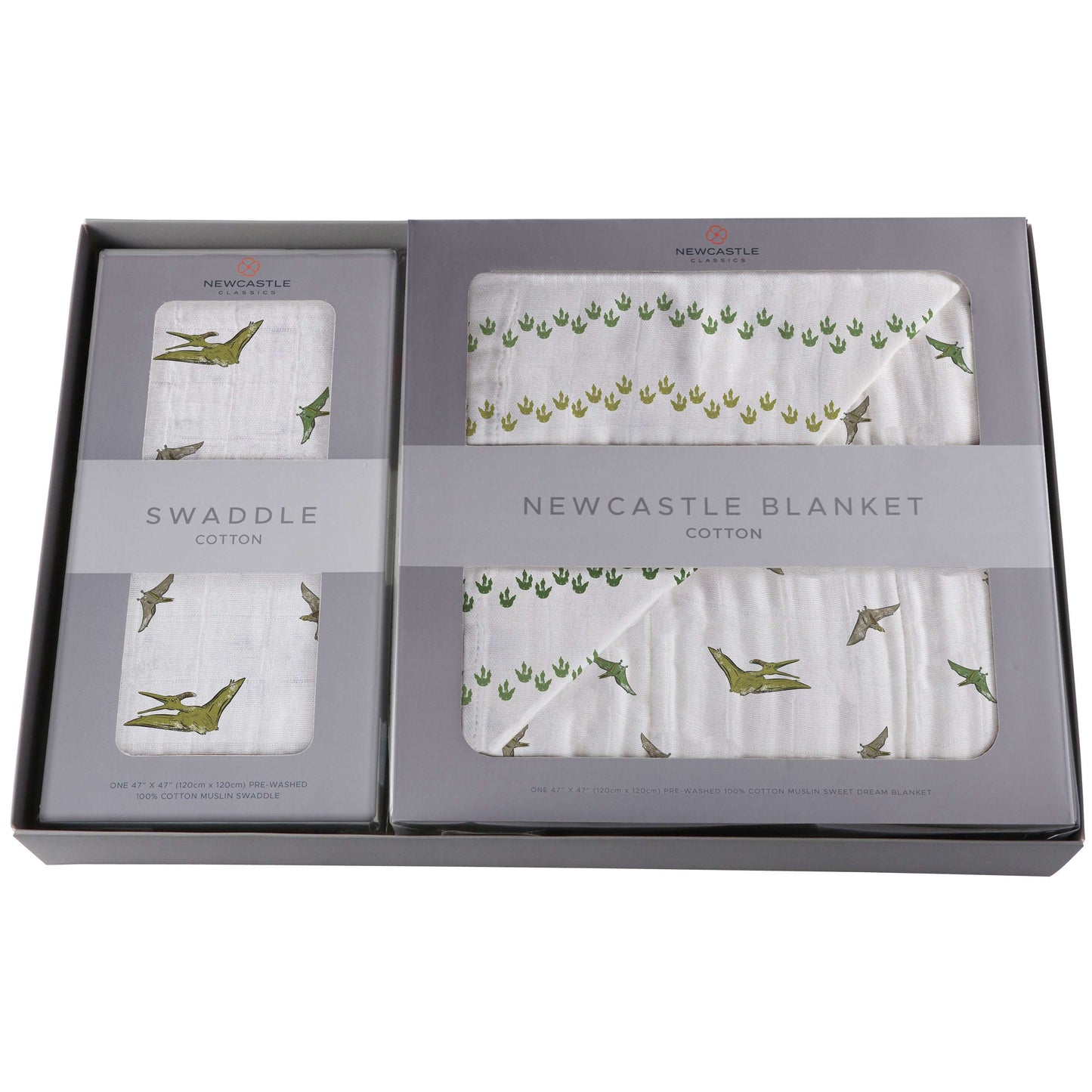 Pteranodon Dino Feet Newcastle Blanket and Pteranodon Swaddle Gift Box Set Newcastle Classics