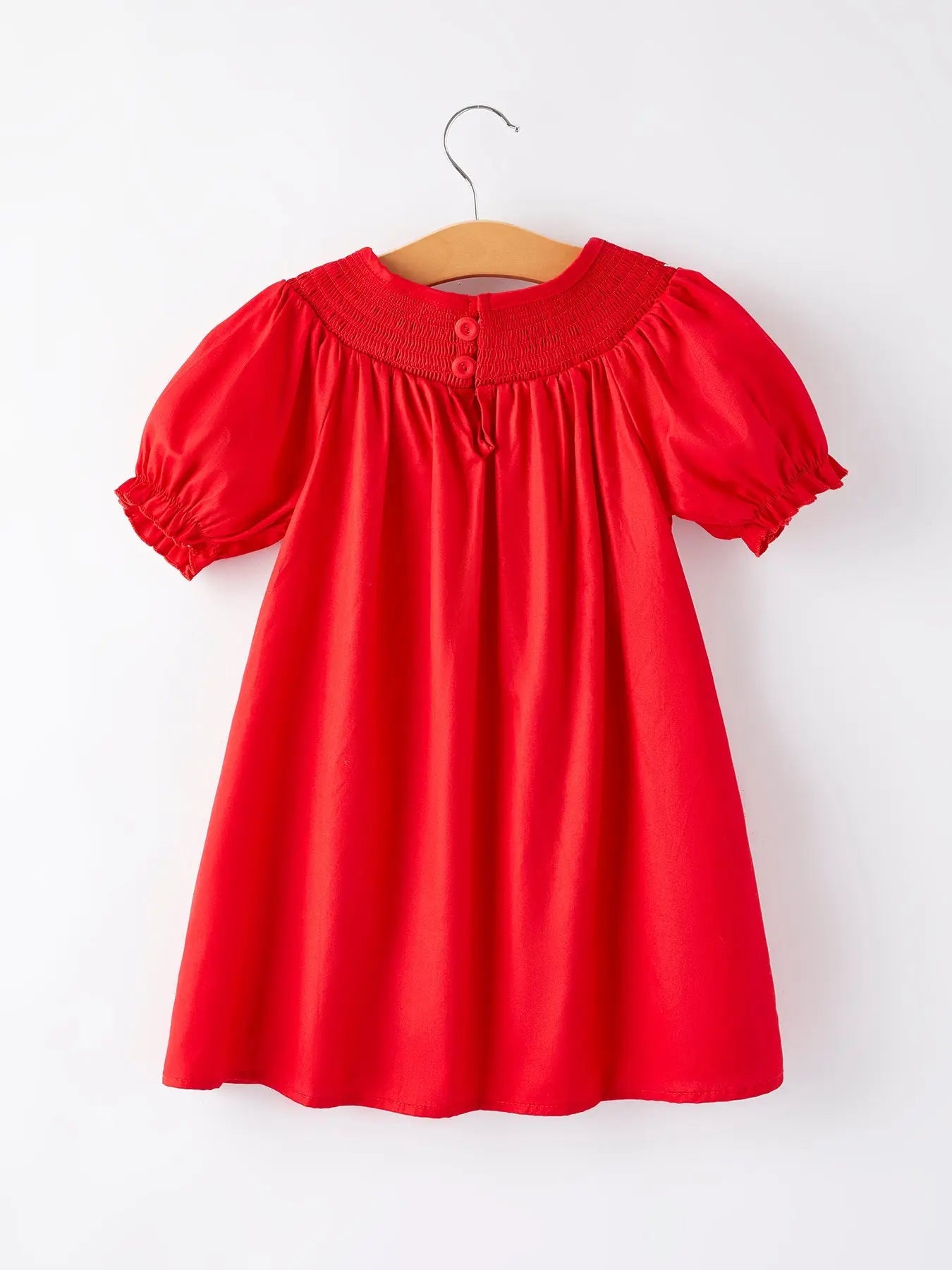 Girls Bow Smocking Embroidered Red Dress Rylee Faith Designs