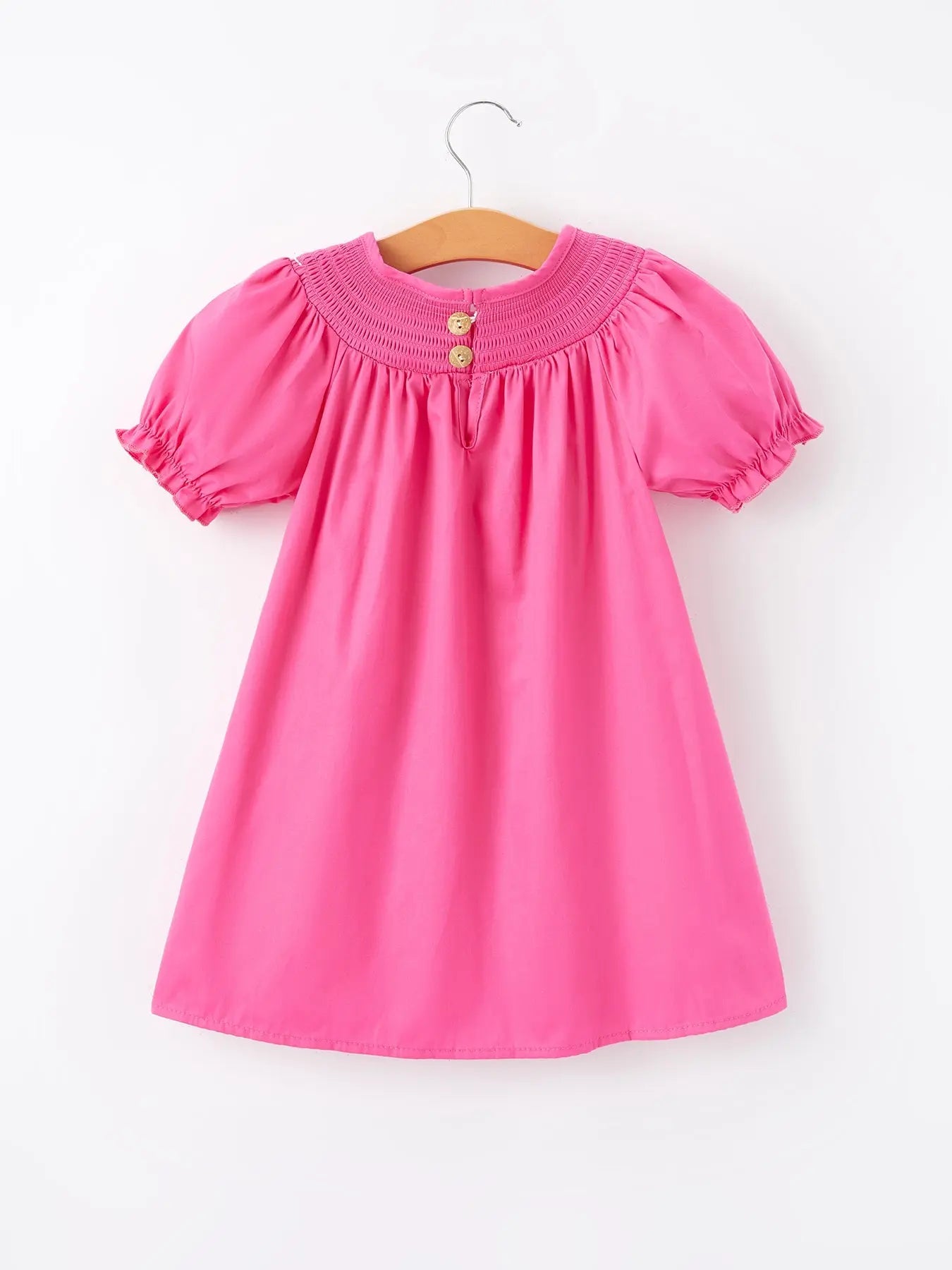 Girls Bow Smocking Embroidery Hot Pink Dress Rylee Faith Designs