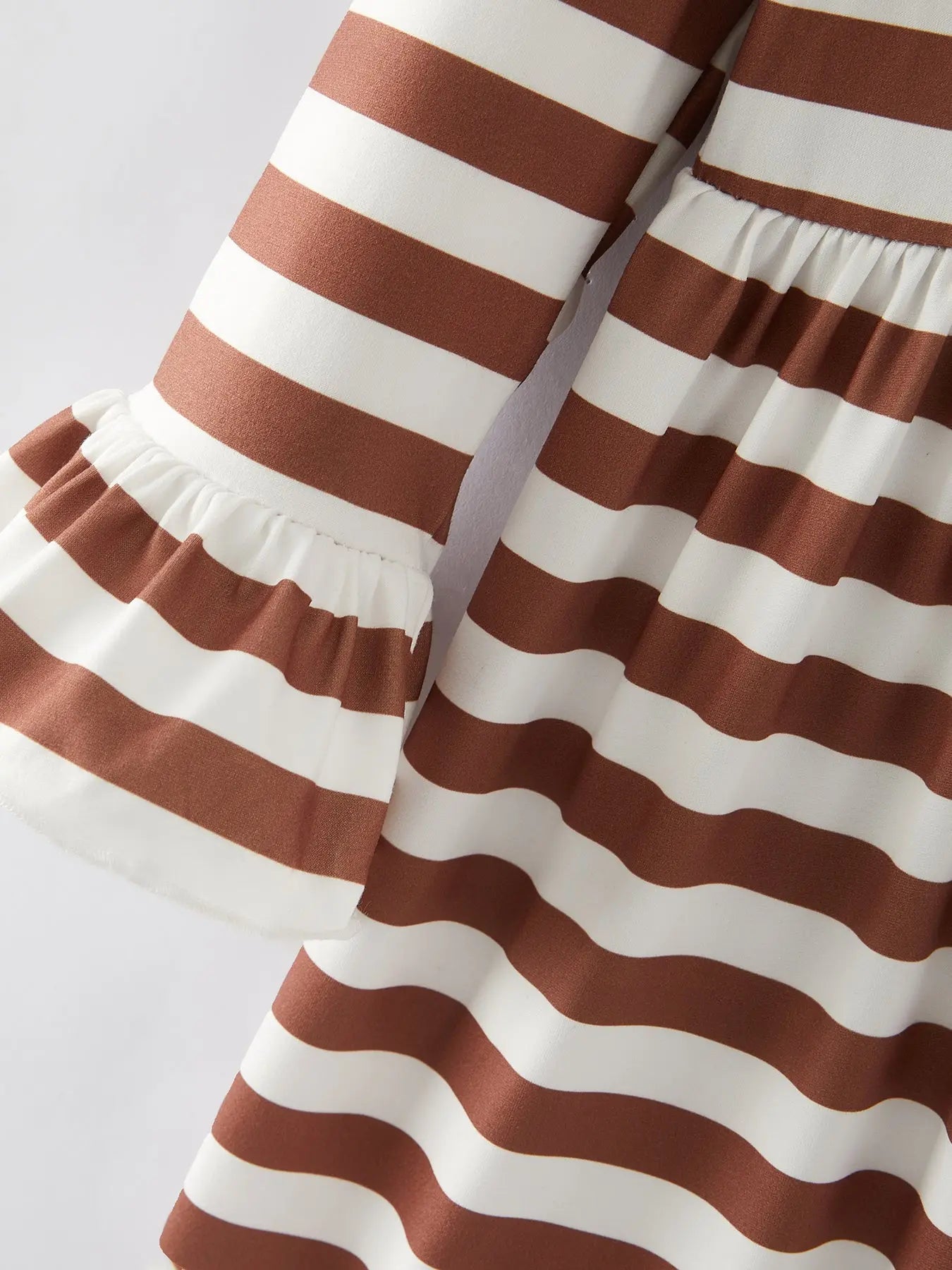 Chic Fall Girls 2-Piece Stripe Print Brown Dress Set for Trendy Kids Rylee Faith Designs
