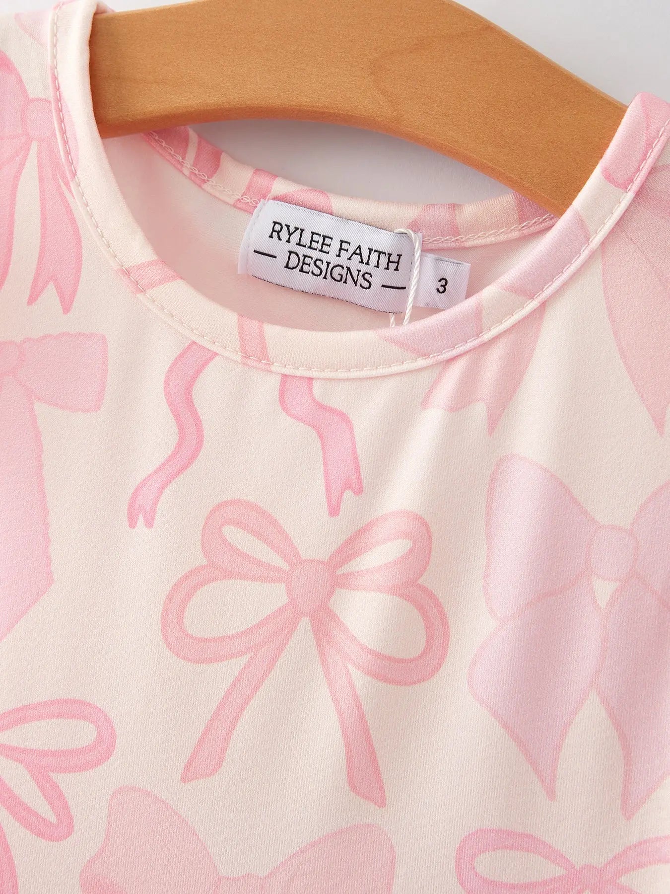 Easter Bow Print Flying Sleeve Girls Dress Rylee Faith Designs
