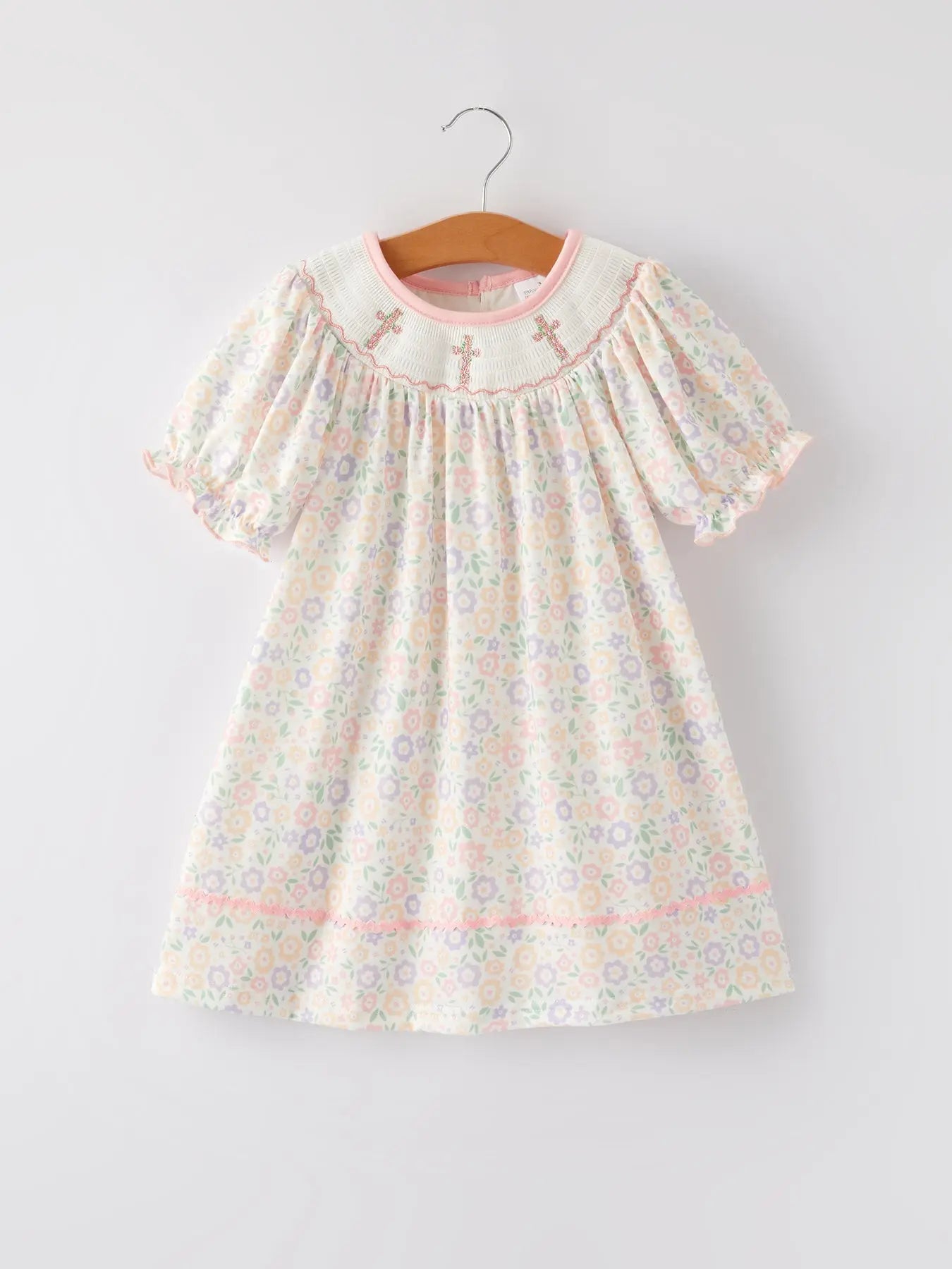Spring Summer Cross Smocking Embroidery Colorful Dress Rylee Faith Designs