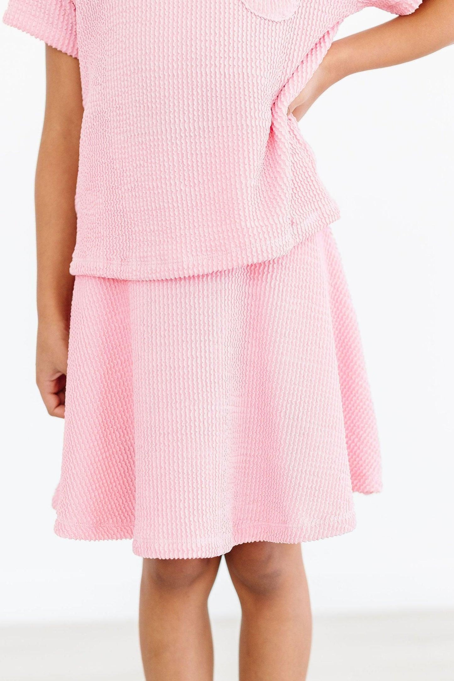 Mila & Rose ® Bubblegum Pink Scrunchy Twirl Skort With Built In Shorts - Apparel & Accessories > Clothing > Skorts Scrunchy Twirl Skort