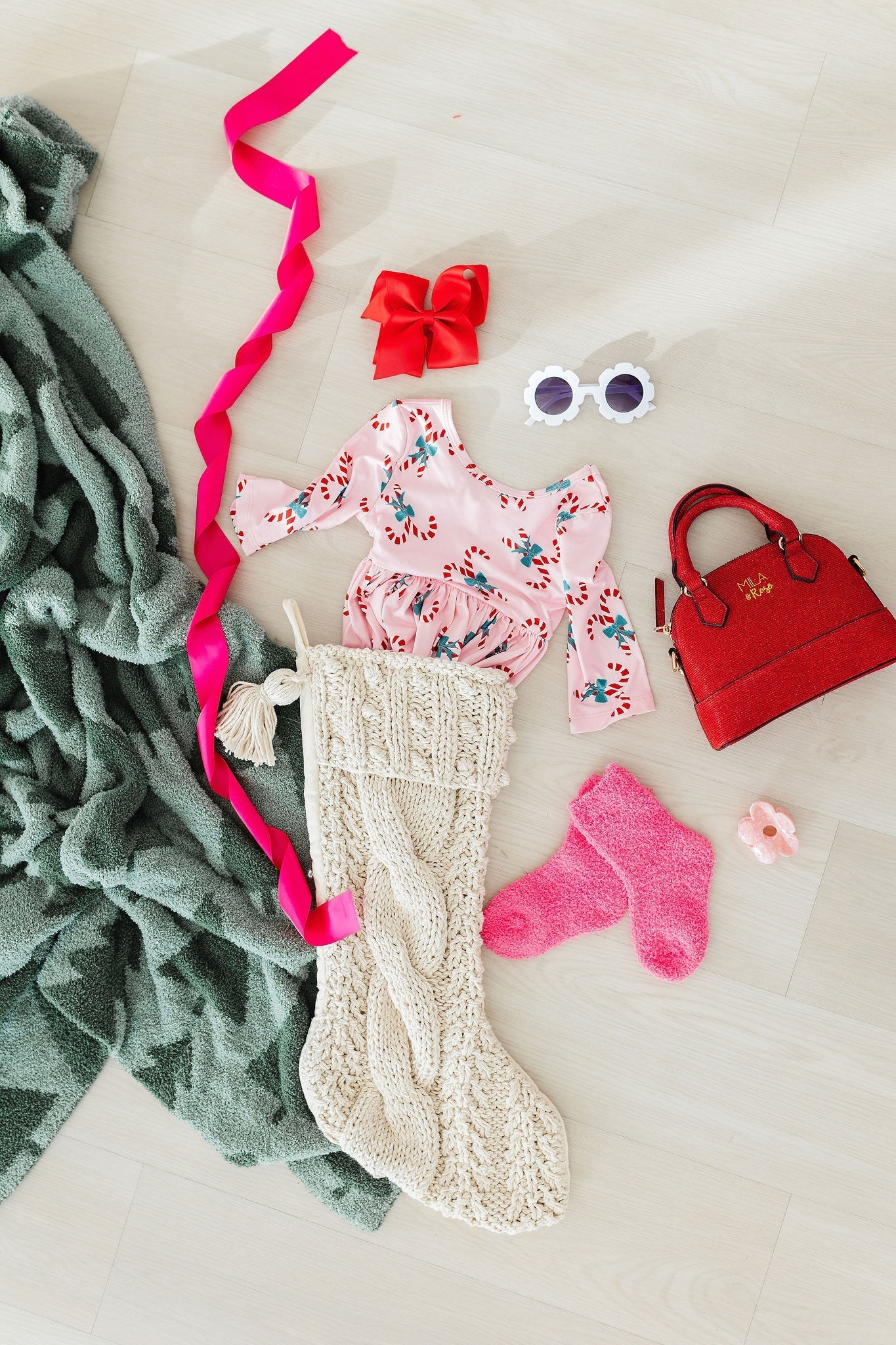 Mila & Rose ® Candy Cane Cutie Twirl Dress Three Quarter Sleeve Pocket - Apparel & Accessories > Clothing > Dresses Twirl Pocket Dress 3/4