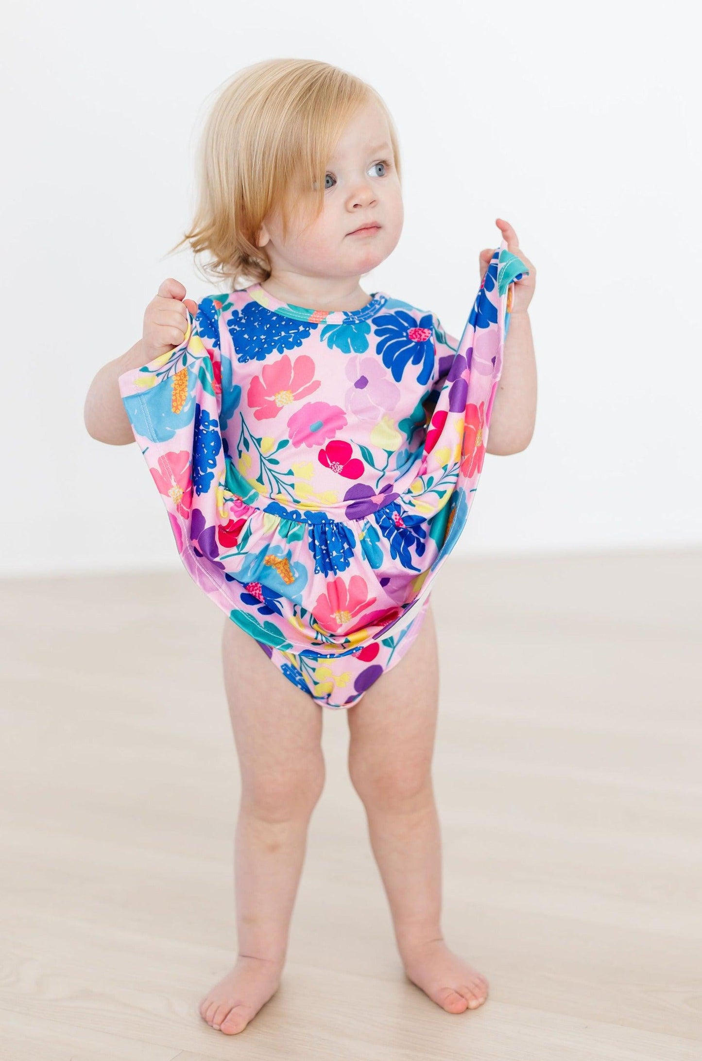 Mila & Rose ® Dahlia Dreams SS Twirl Baby Bodysuit Snap Closure Polyester - Apparel & Accessories > Clothing > Baby & Toddler Clothing > Baby & Toddler Dresses Twirl Bodysuit - S/S