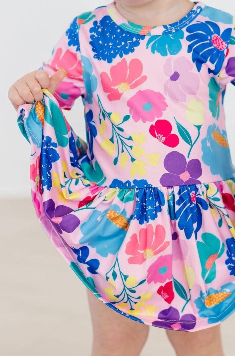 Mila & Rose ® Dahlia Dreams SS Twirl Baby Bodysuit Snap Closure Polyester - Apparel & Accessories > Clothing > Baby & Toddler Clothing > Baby & Toddler Dresses Twirl Bodysuit - S/S