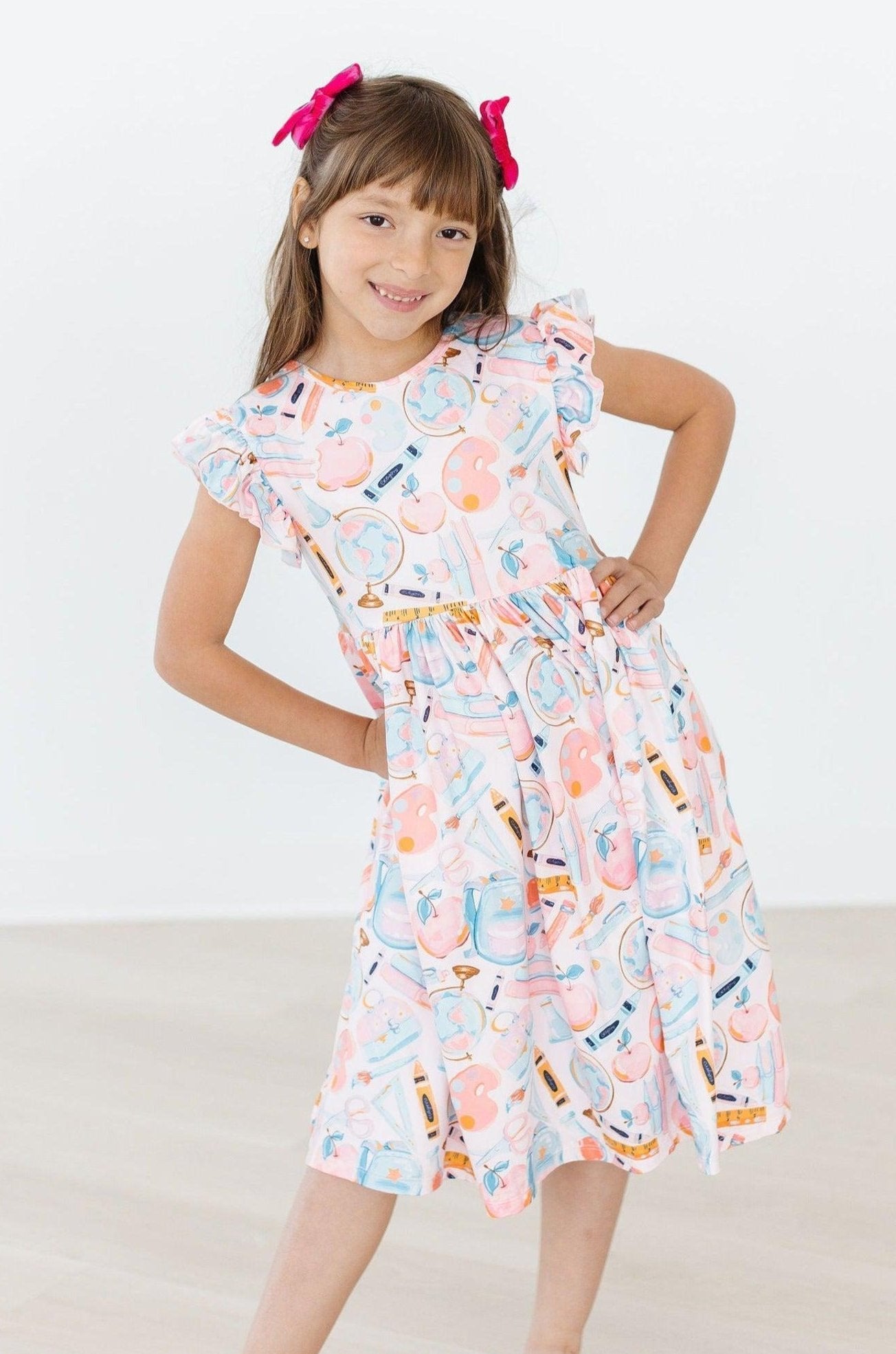 Mila & Rose ® Class Act Flutter Sleeve Twirl Dress For Toddler Girls - Apparel & Accessories > Clothing > Dresses Twirl Dress Flutter