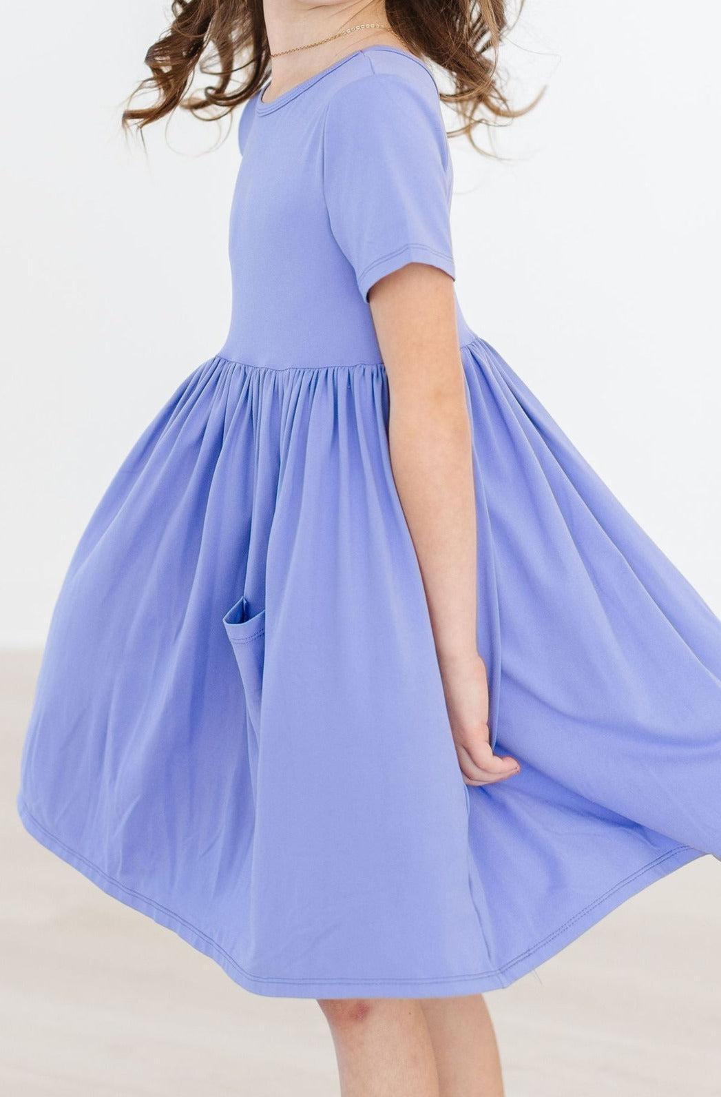 Mila & Rose ® Periwinkle Short Sleeve Pocket Twirl Dress Mila and Rose - Apparel & Accessories > Clothing > Dresses Twirl Pocket Dress S/S
