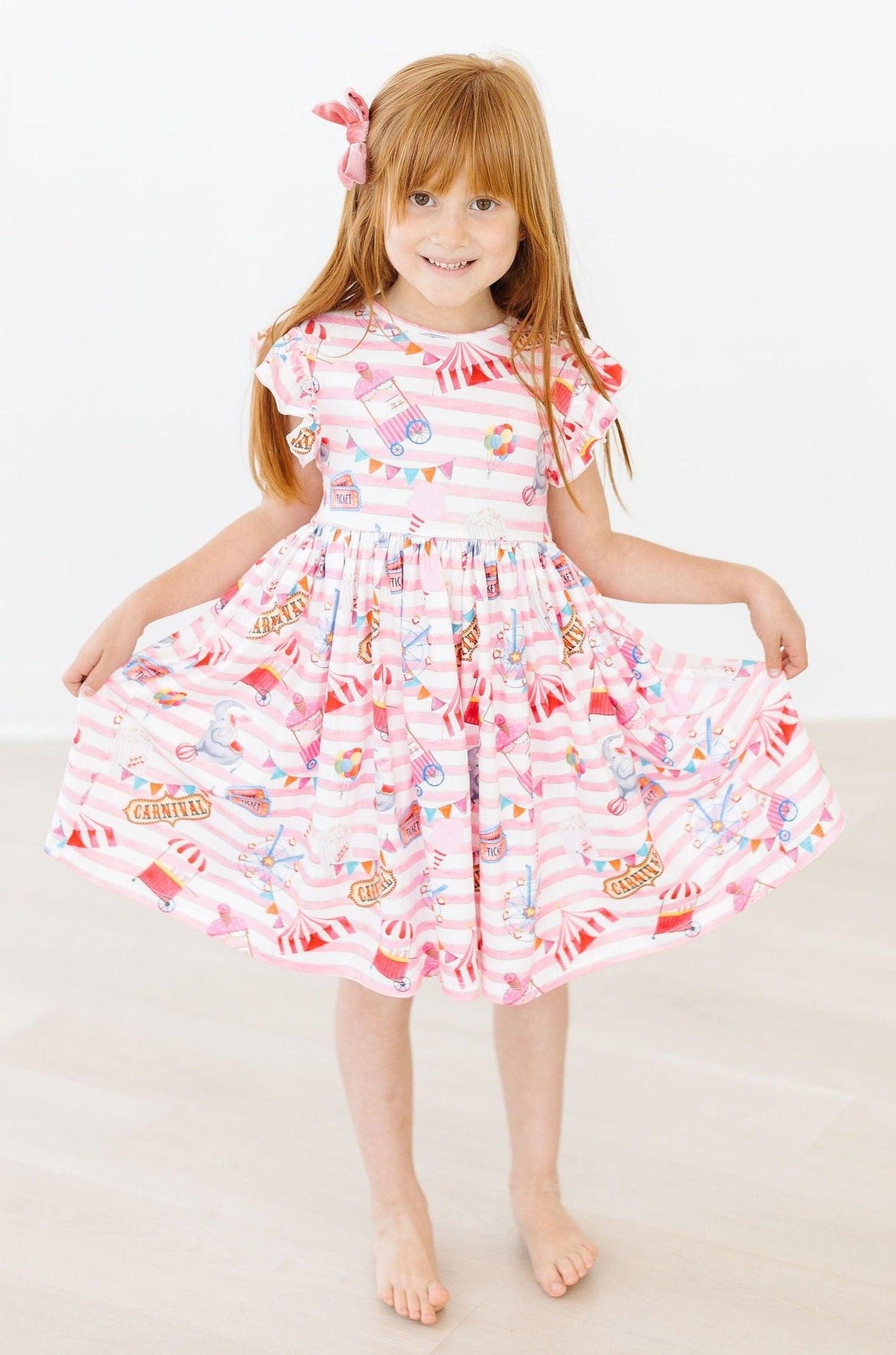 Mila & Rose ® Off To The Circus Flutter Sleeve Twirl Dress Mila And Rose - Apparel & Accessories > Clothing > Dresses Twirl Dress Flutter