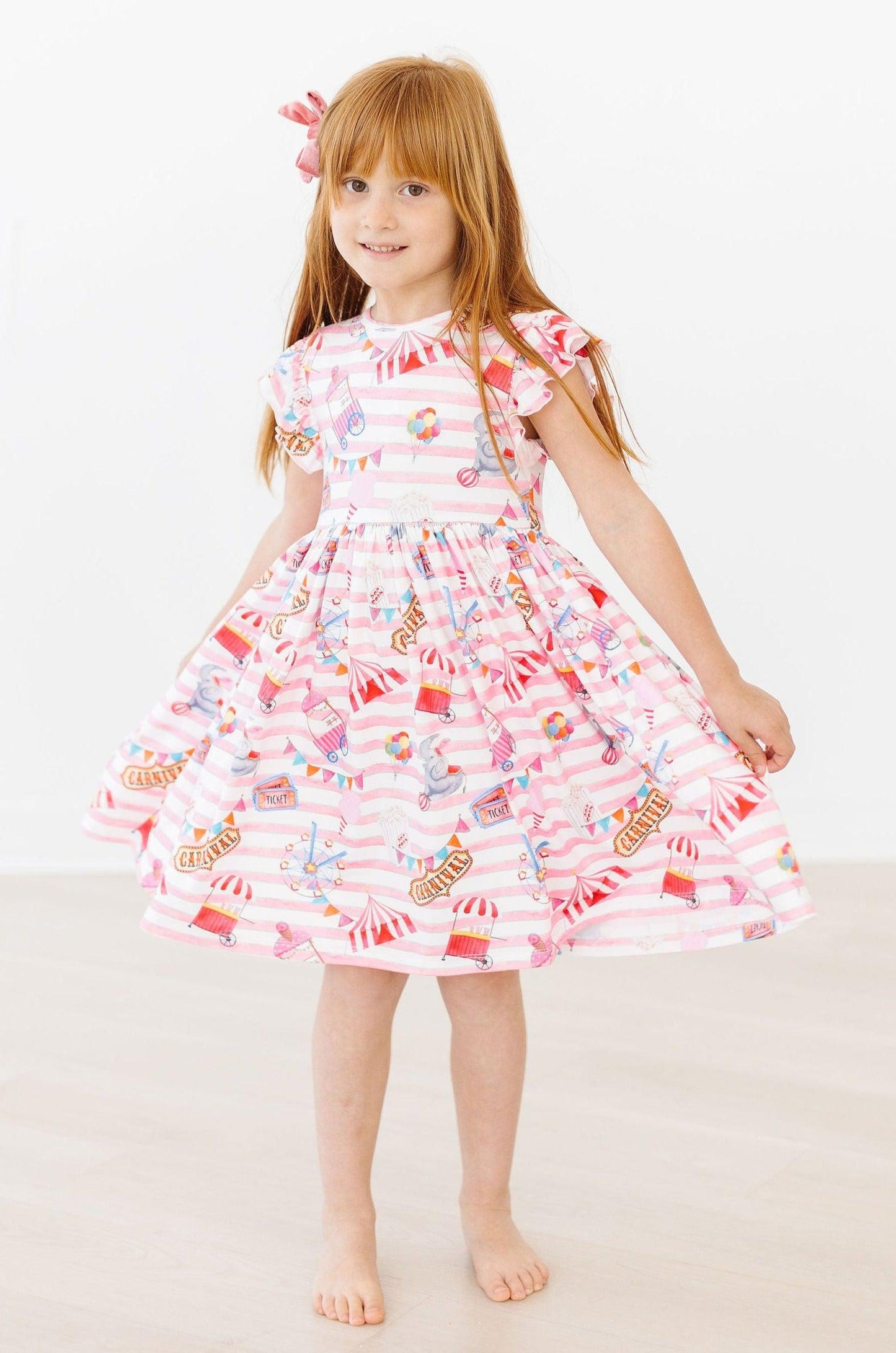 Mila & Rose ® Off To The Circus Flutter Sleeve Twirl Dress Mila And Rose - Apparel & Accessories > Clothing > Dresses Twirl Dress Flutter