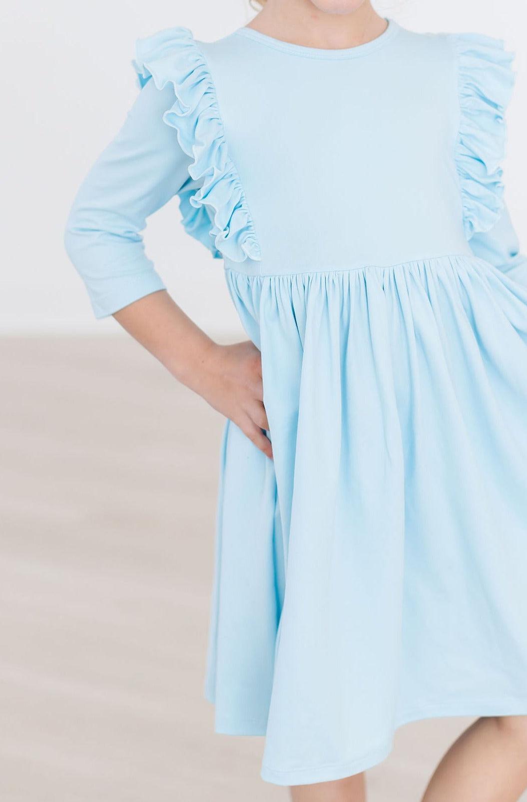 Mila & Rose ® Bluebird Three Quarter Sleeve Ruffle Twirl Dress Girls - Apparel & Accessories > Clothing > Dresses Twirl Ruffle Dress 3/4
