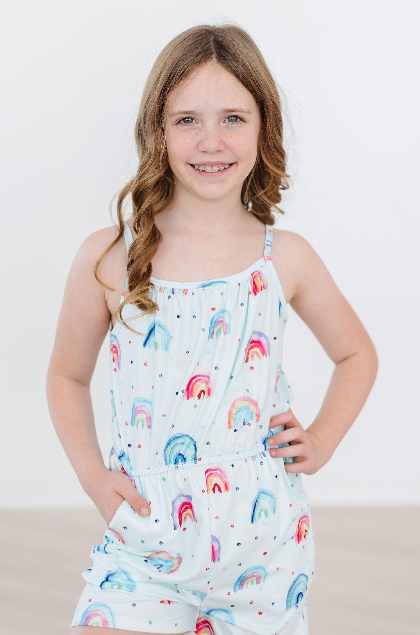 Mila & Rose ® Rainbow Grooves Strappy Play Romper For Kids Mila And Rose - Apparel & Accessories > Clothing > One-Pieces Strappy Play Romper