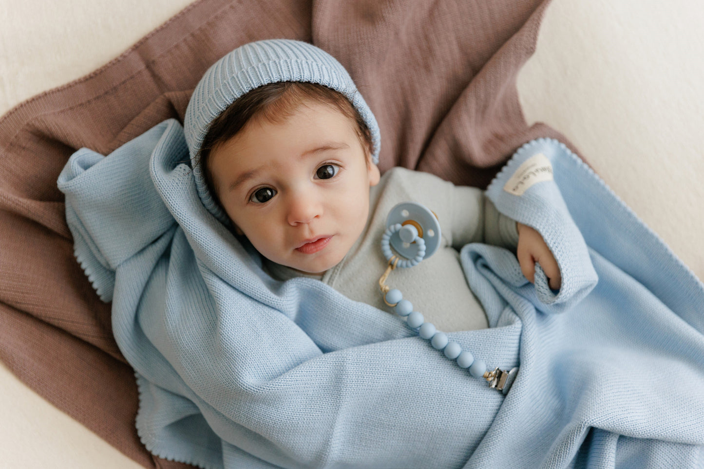 100 Percent Cotton Organic Luxe Baby Blanket Bleu La La