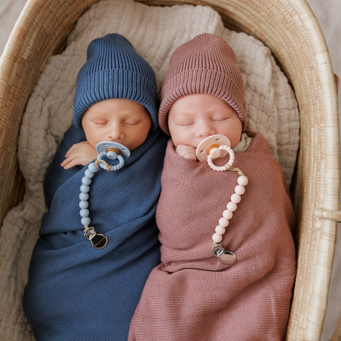 Luxe Collection 100 Percent Organic Cotton Luxury Knit Baby Blanket Bleu La La