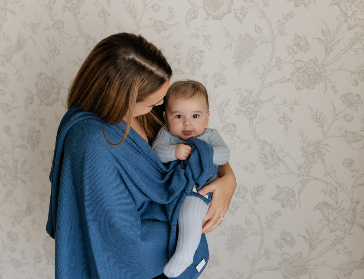100 Percent Cotton Organic Luxe Baby Blanket Bleu La La