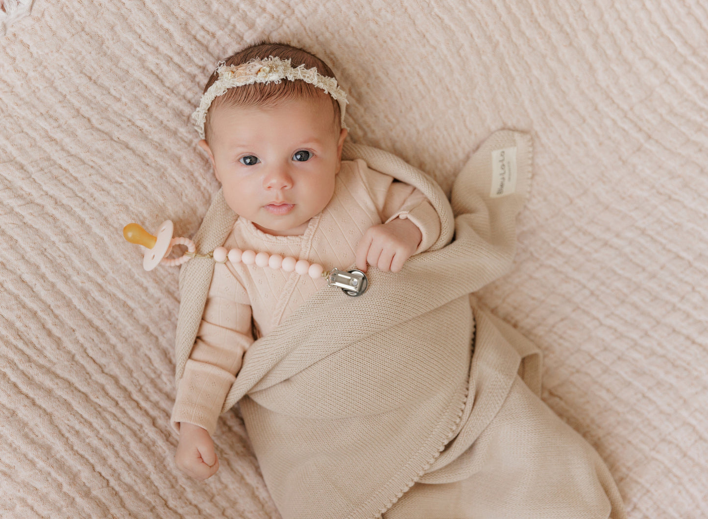 100 Percent Cotton Organic Luxe Baby Blanket Bleu La La