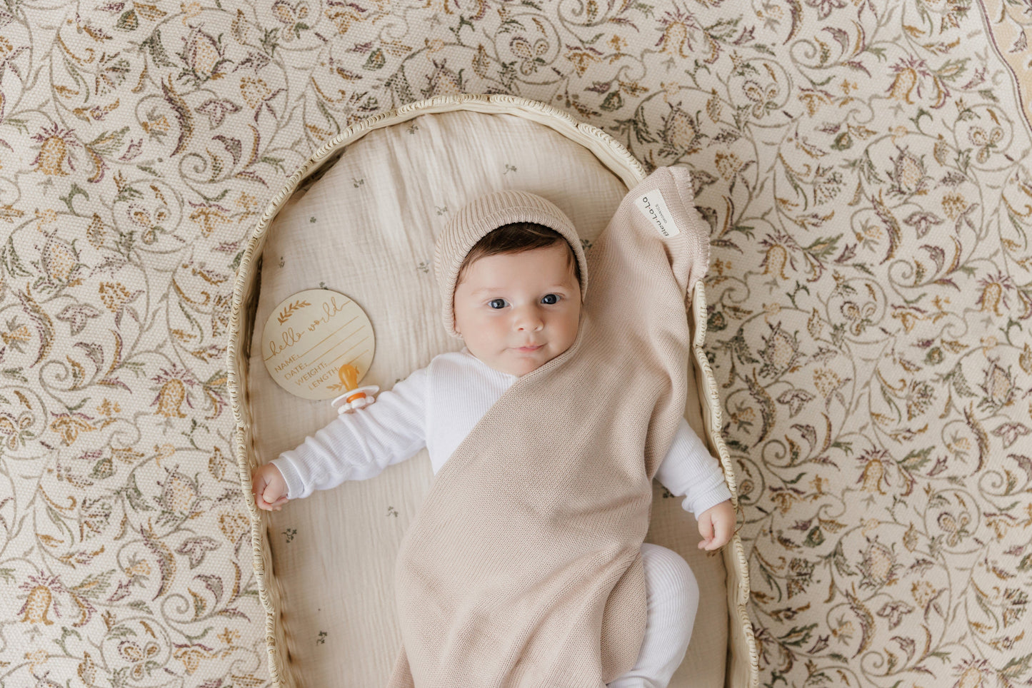 Luxe Collection 100 Percent Organic Cotton Luxury Knit Baby Blanket Bleu La La
