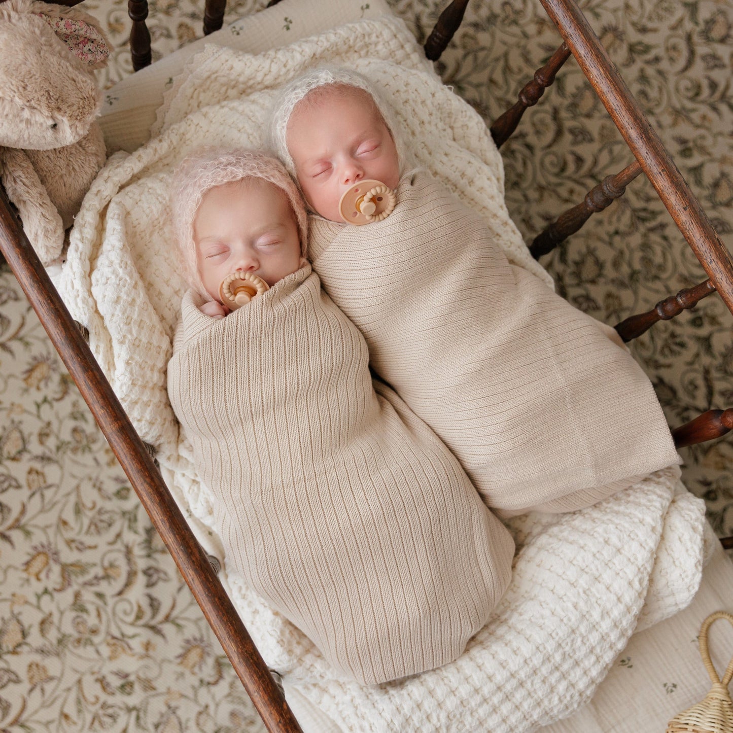 Organic Ribbed Knit Cotton Baby Blanket Made from 100 Percent Organic Cotton Bleu La La