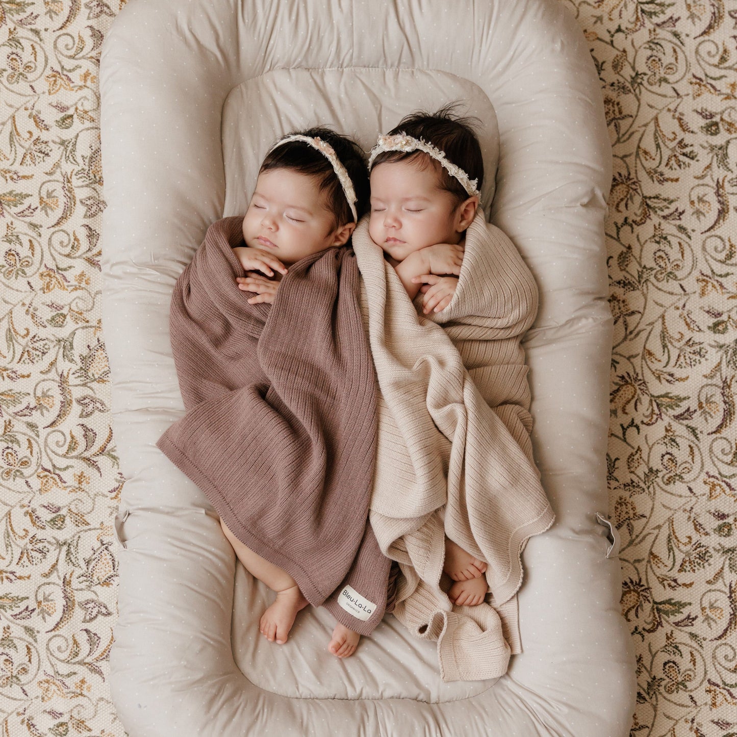Organic Ribbed Knit Cotton Baby Blanket Made from 100 Percent Organic Cotton Bleu La La