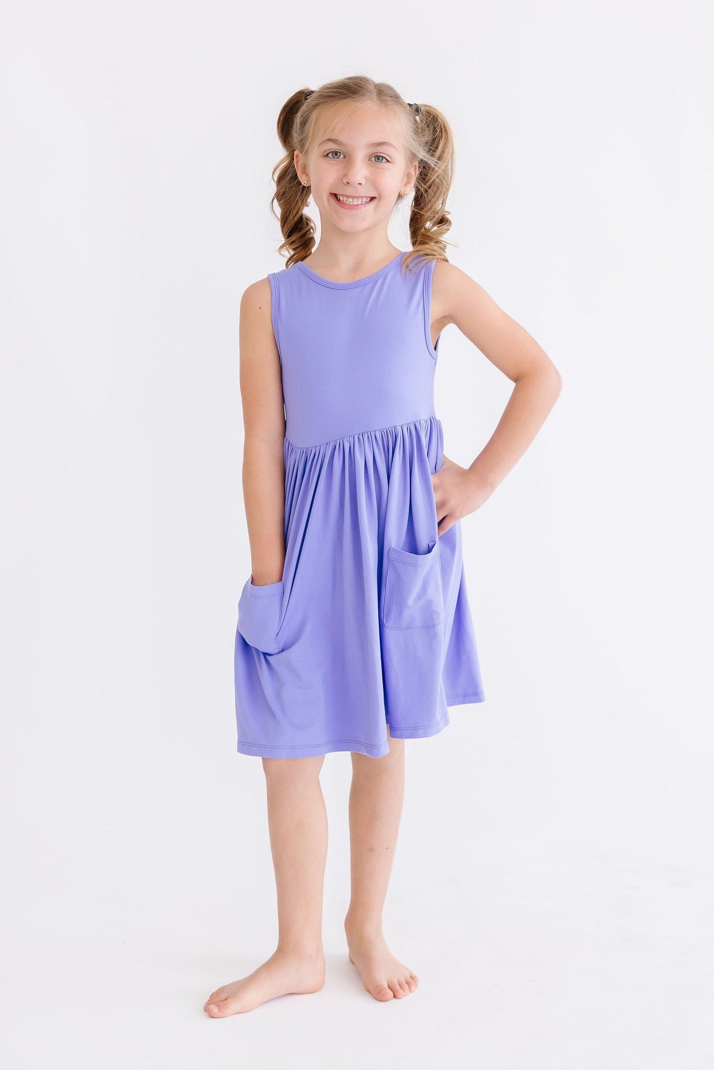 Mila & Rose ® Periwinkle Pocket Tank Twirl Dress For Girls Mila And Rose - Apparel & Accessories > Clothing > Dresses Twirl Pocket Dress Tank