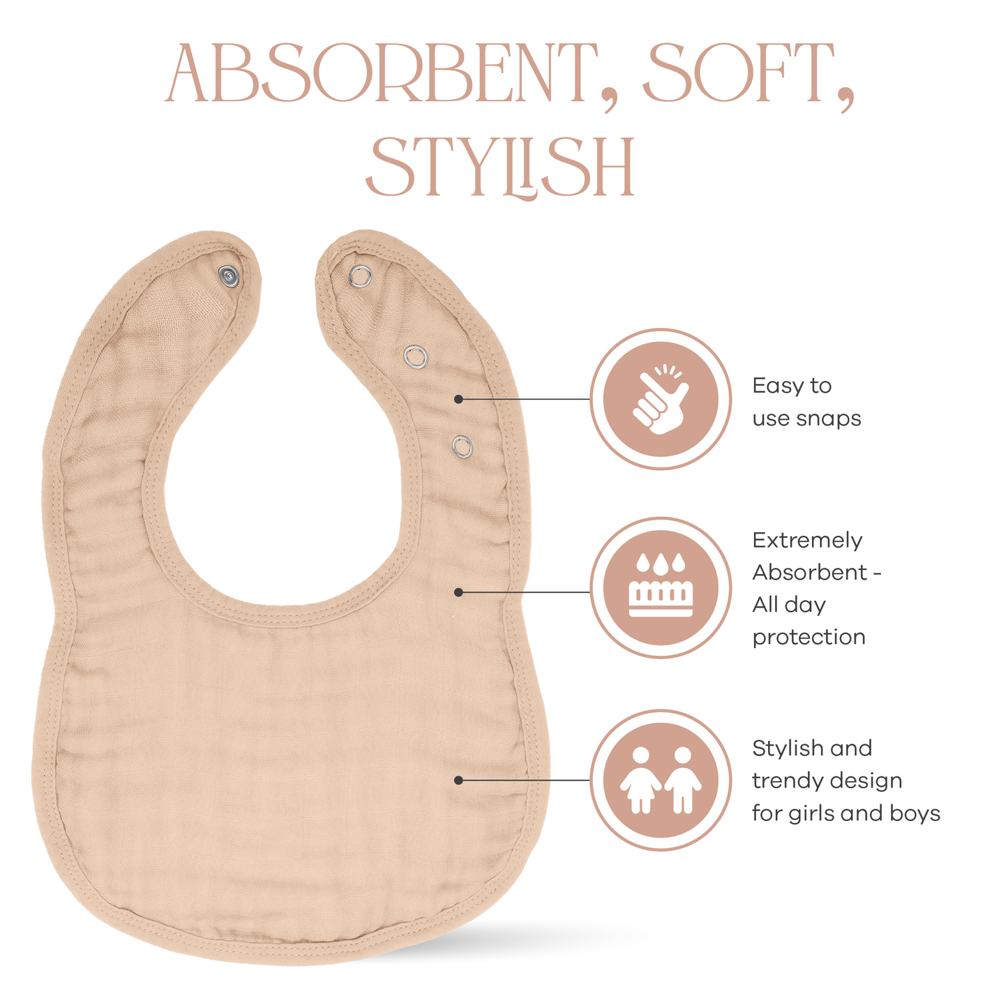 Comfy Cubs Muslin Bibs In Blush Soft Drool Bibs For Babies Comfy Cubs Everetts Place: Online Boutique