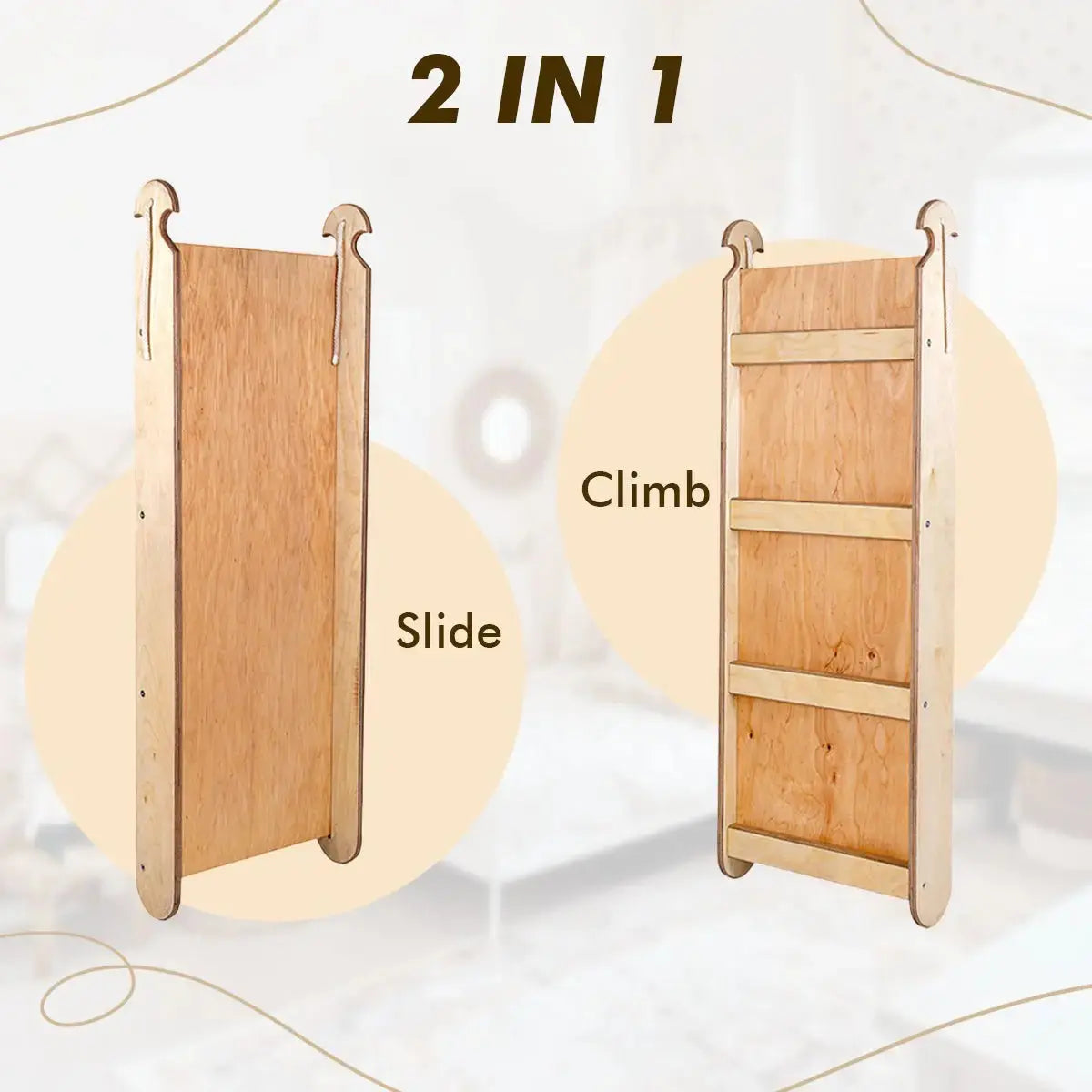 3in1 Montessori Climbing Set Climbing Arch Slide Board Cushion Beige Goodevas Everetts Place: Online Boutique