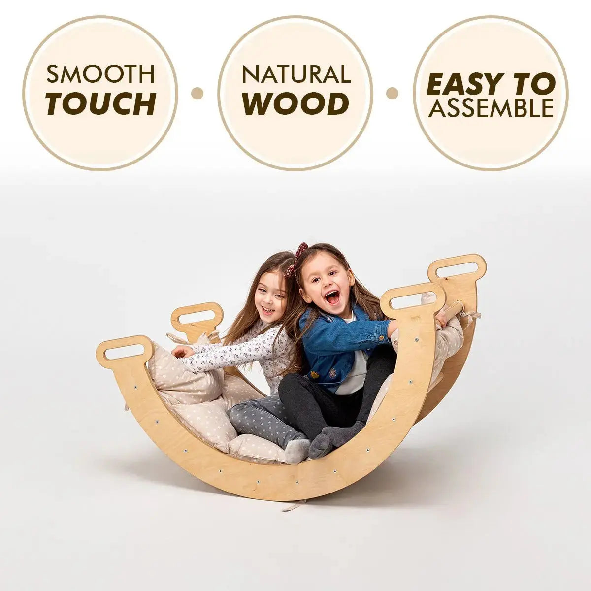 3in1 Montessori Climbing Set Climbing Arch Slide Board Cushion Beige Goodevas Everetts Place: Online Boutique