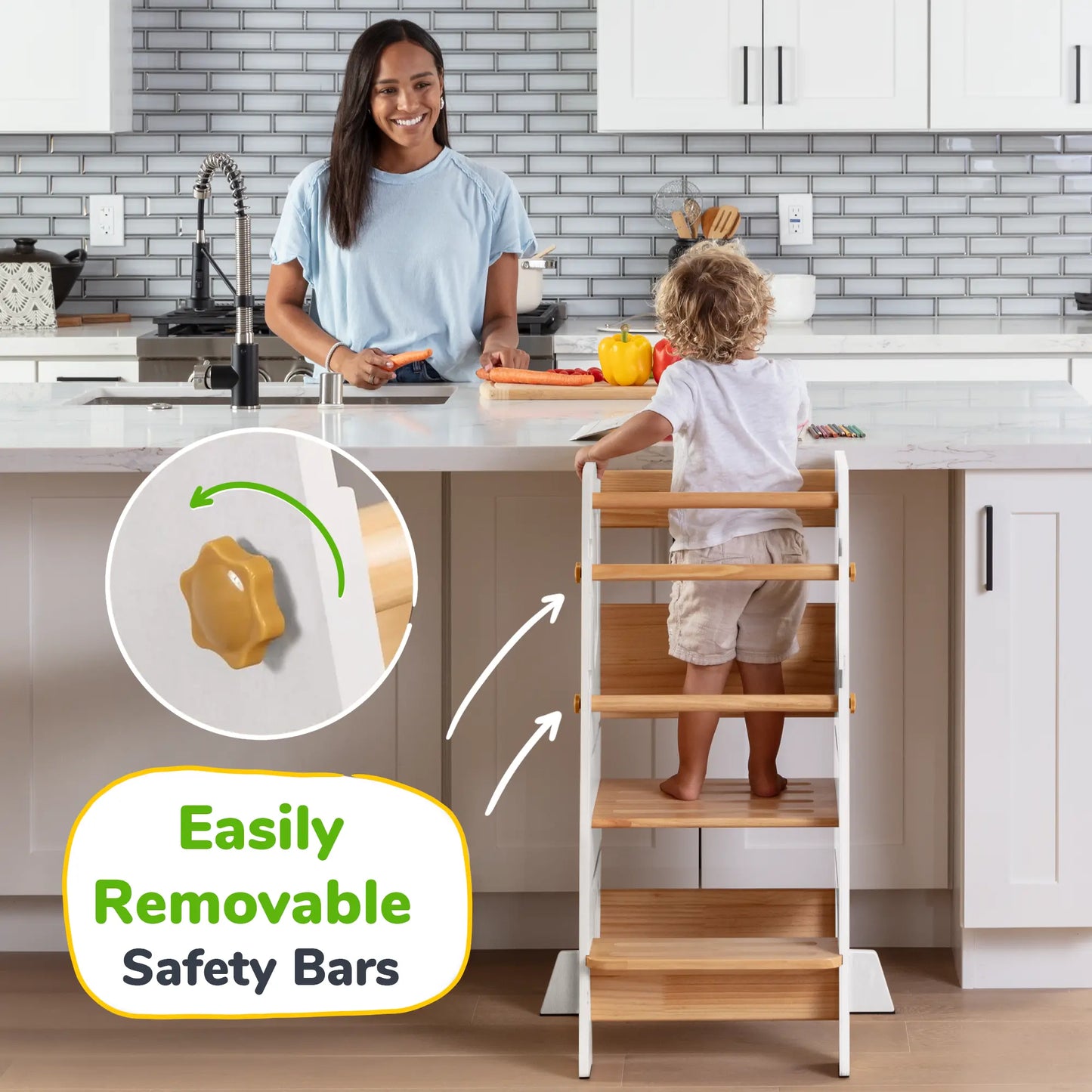 Toddler Standing Tower with Safe Climbing Bars for Independent Learning Ocodile.com