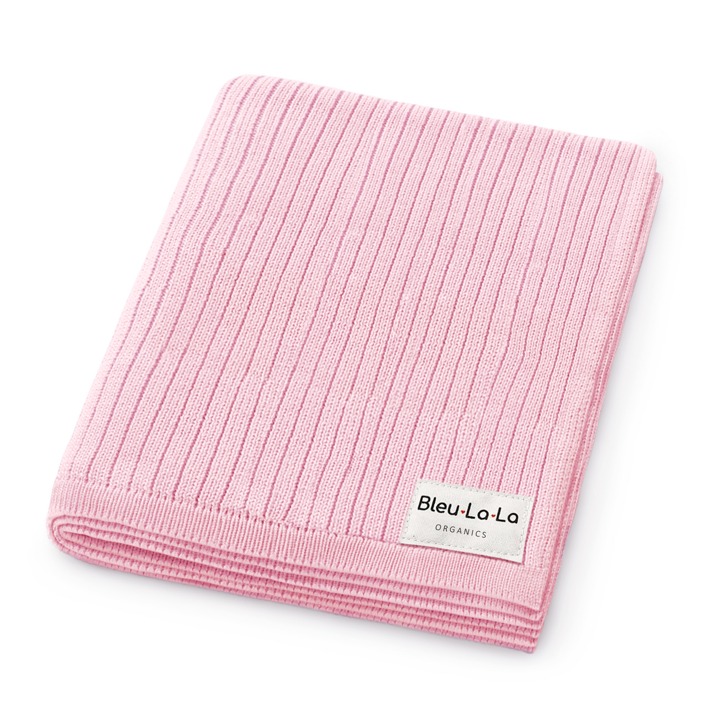 Organic Ribbed Knit Cotton Baby Blanket Made from 100 Percent Organic Cotton Bleu La La