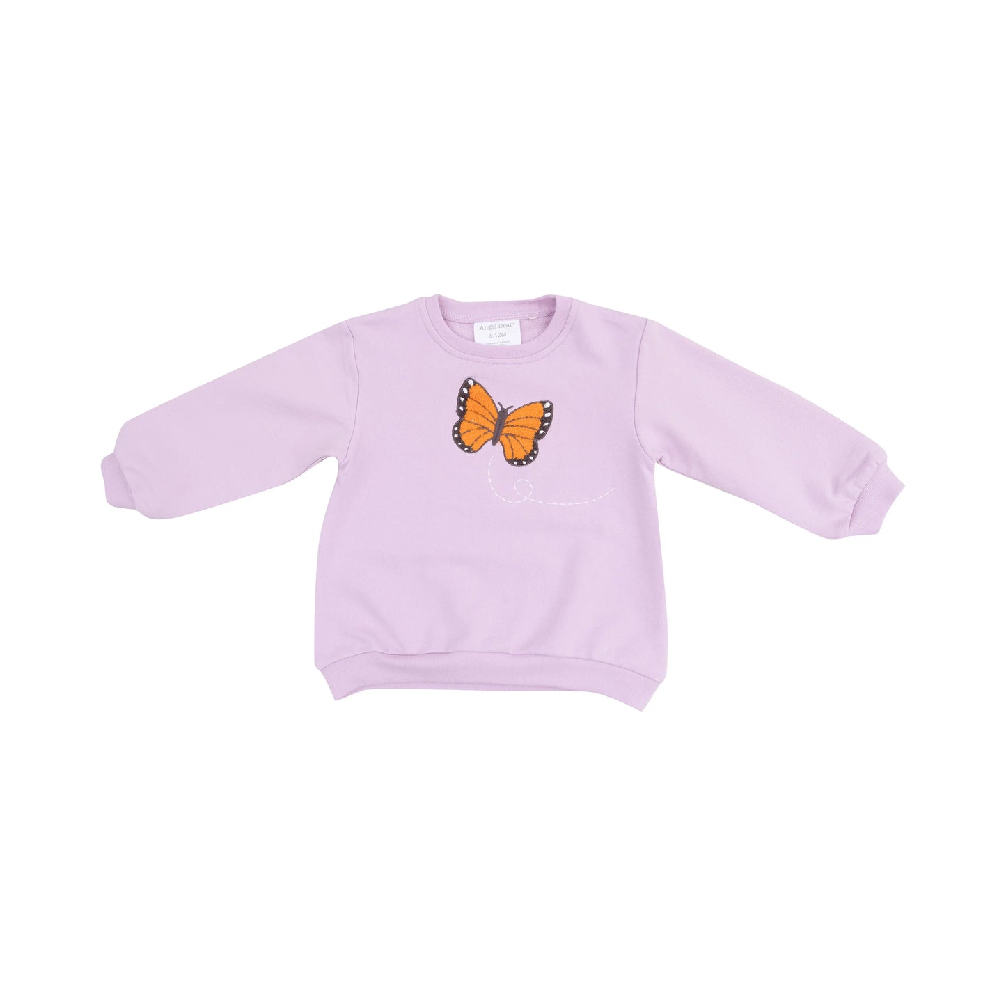 Oversize Sweatshirt with Applique Monarch Butterflies and Milkweed Angel Dear