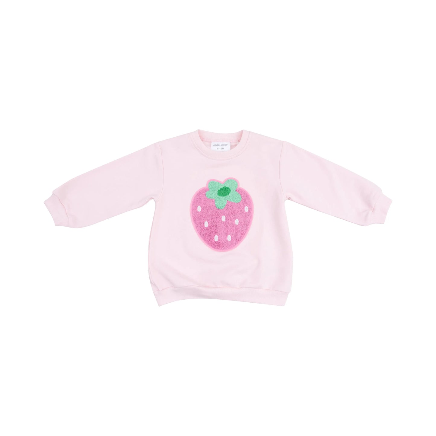Oversize Sweatshirt With Applique Strawberry Swiss Dot French Terry Angel Dear
