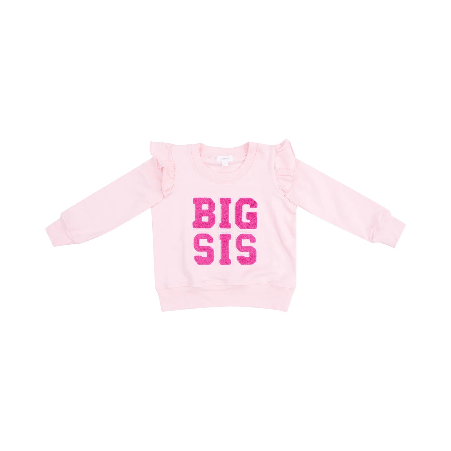 Ruffle Sweatshirt Sibling Big Sis Applique Cozy French Terry Fabric Angel Dear