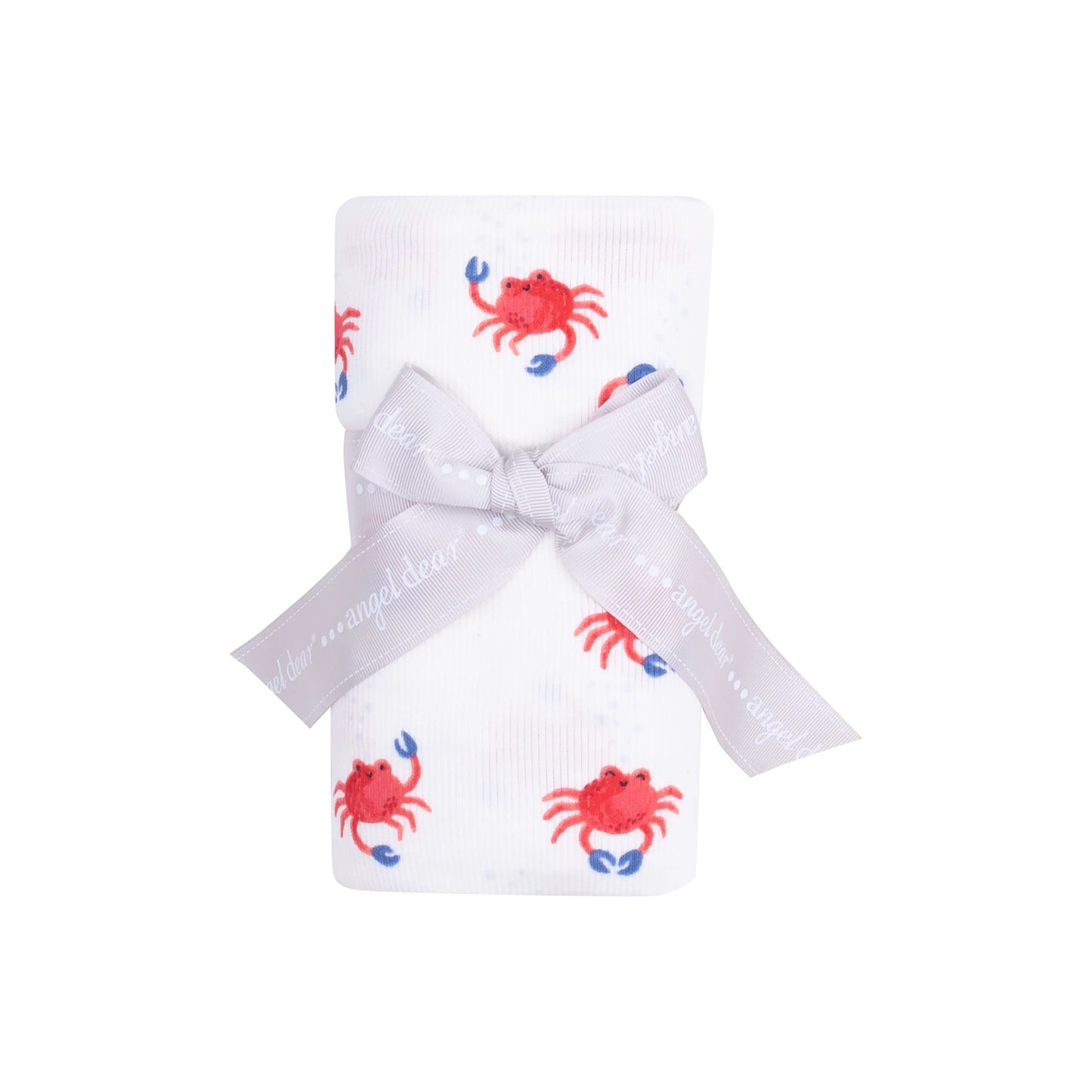 Crabby Cuties Ribbed Modal Swaddle Blanket for Newborns and Toddlers 45x45 Inches.
